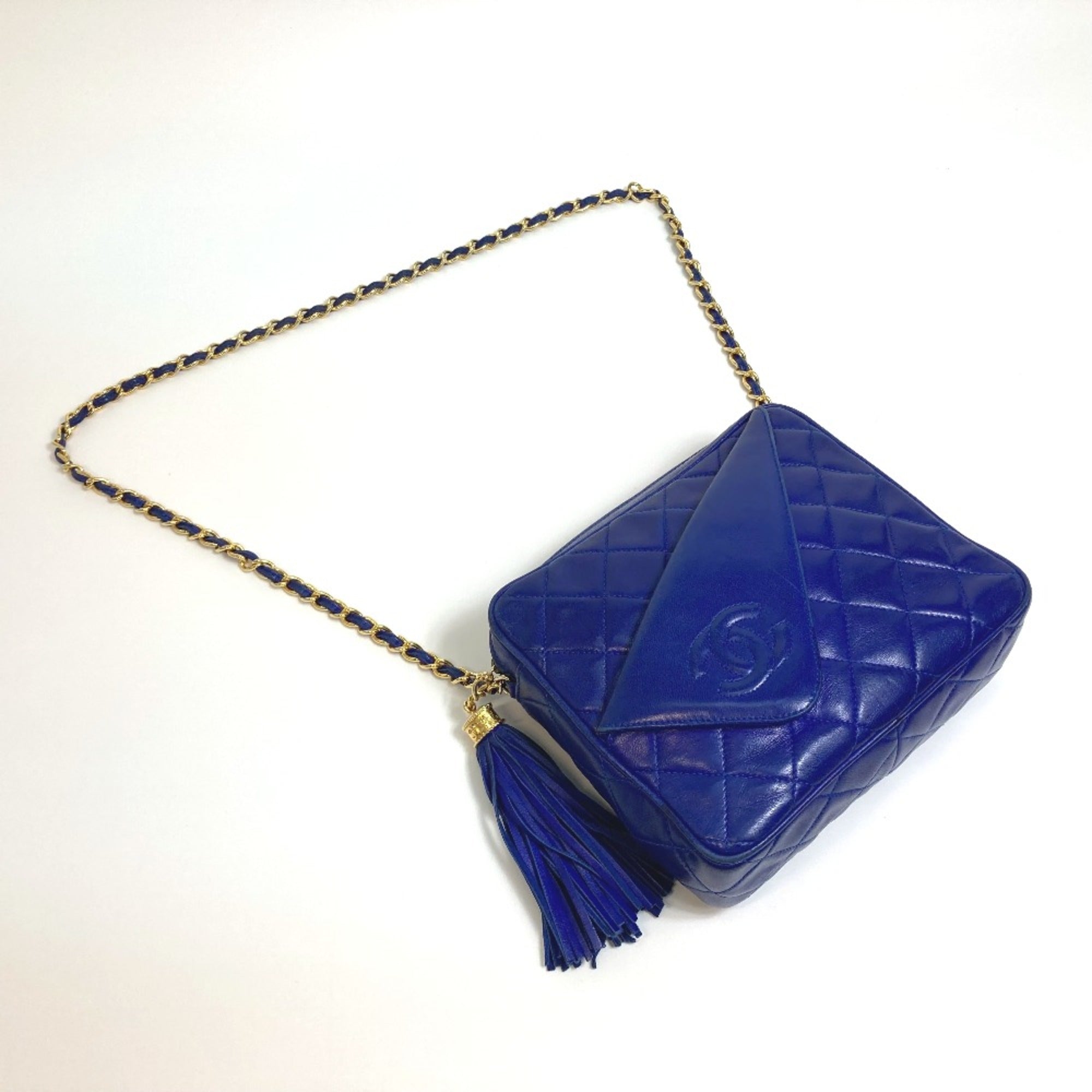 Chanel Blue Leather Shoulder Bag