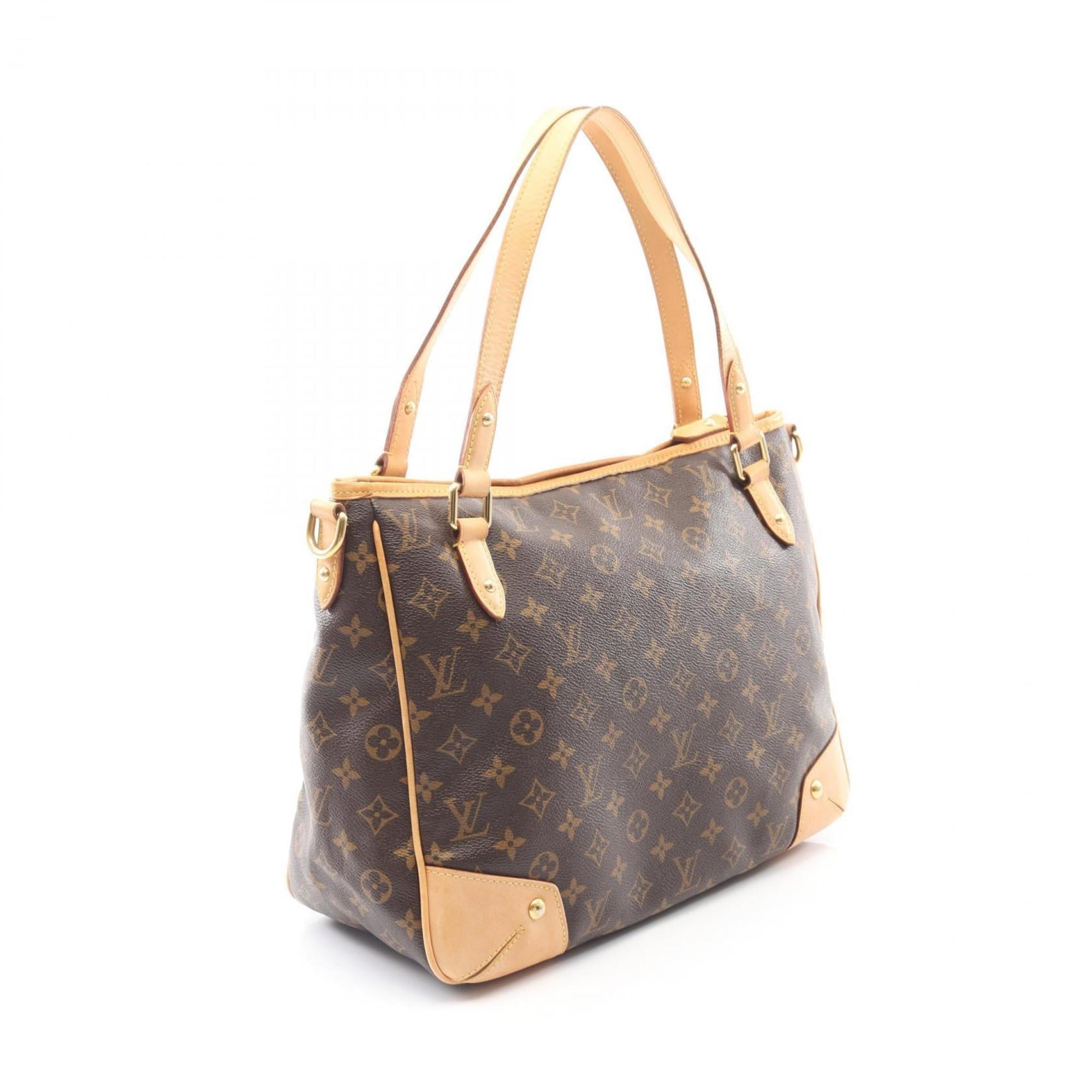 Louis Vuitton Brown Monogram Coated Canvas Leather Tote Bag