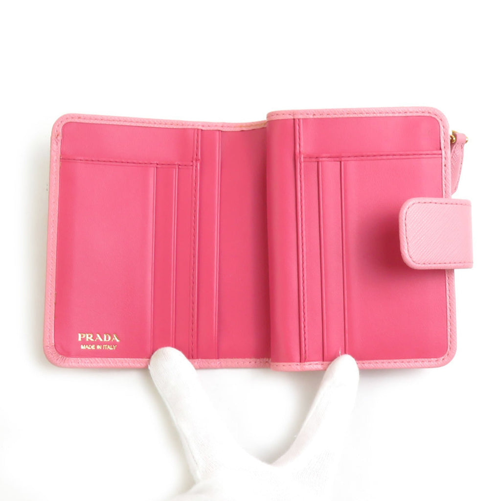 Prada Pink Leather Wallet (Bi-Fold)