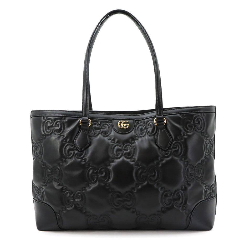 Gucci Black Leather Handbag Tote Bag (Pre-Owned)