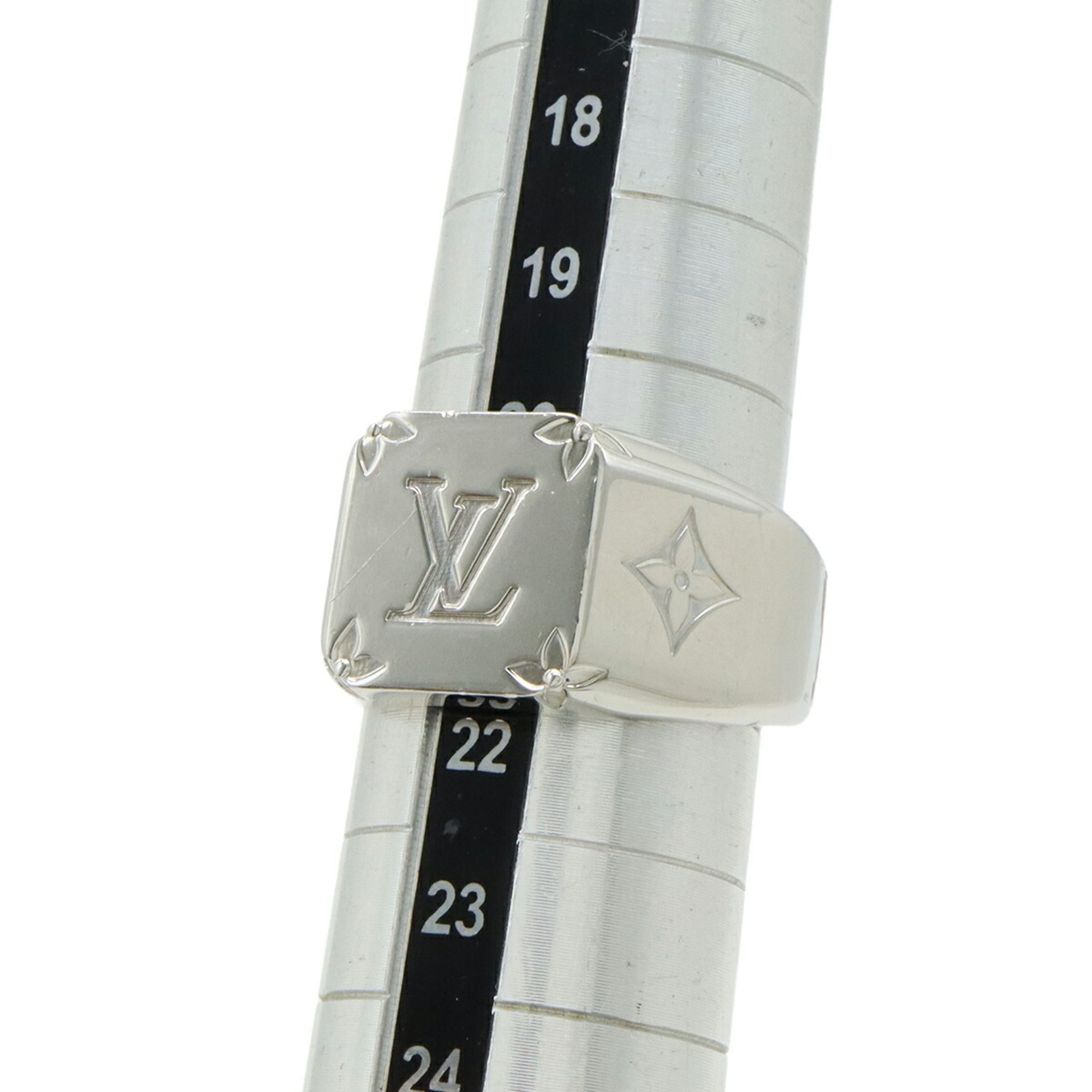 Louis Vuitton Silver Metal Band Ring