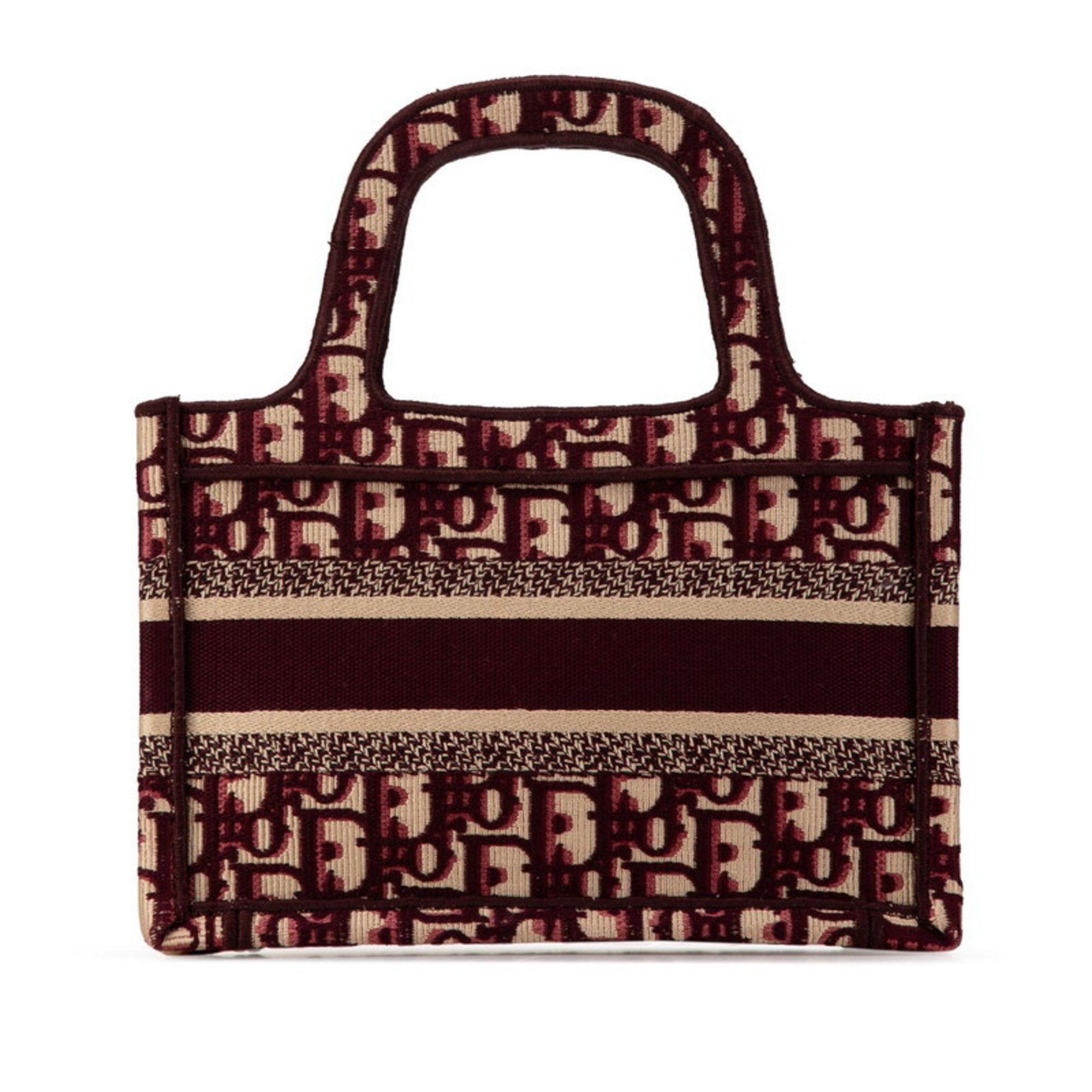Christian Dior Beige Wine Canvas Handbag Tote Bag (Pre-Owned)