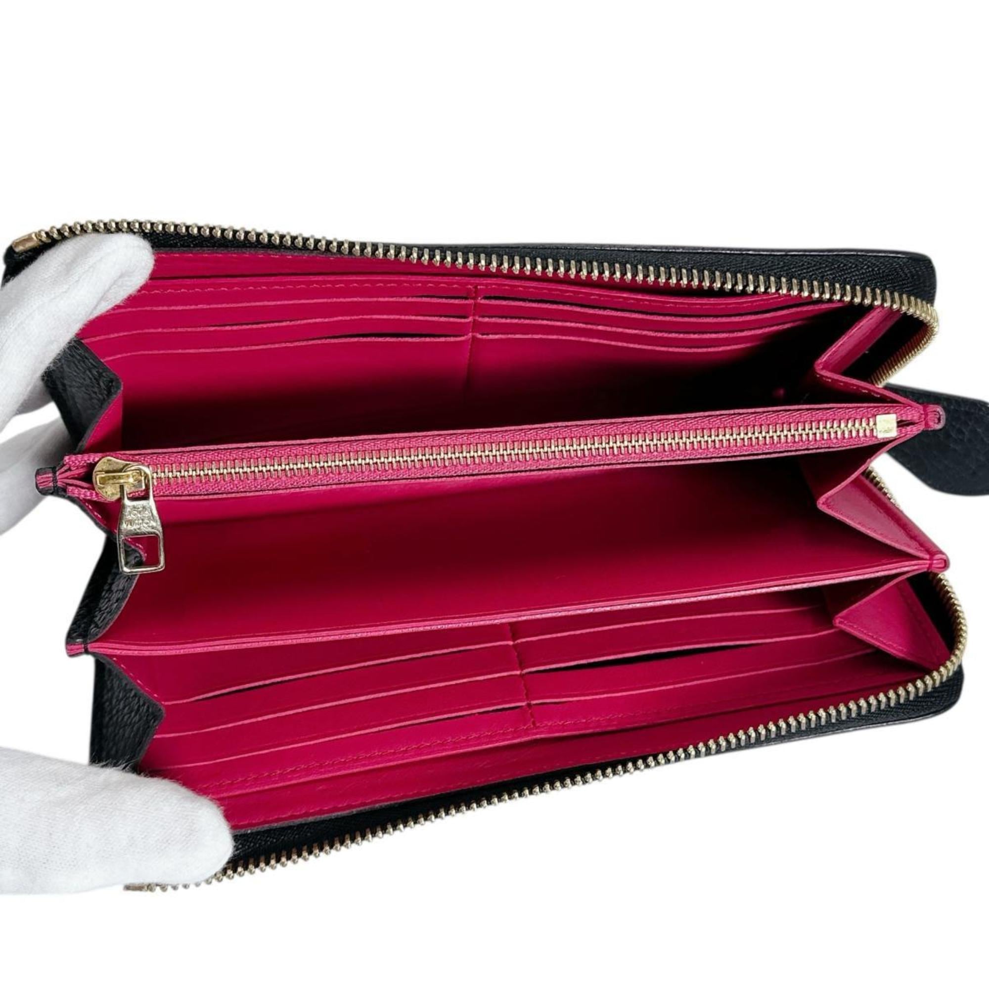 Louis Vuitton Black Noir Leather Long Wallet