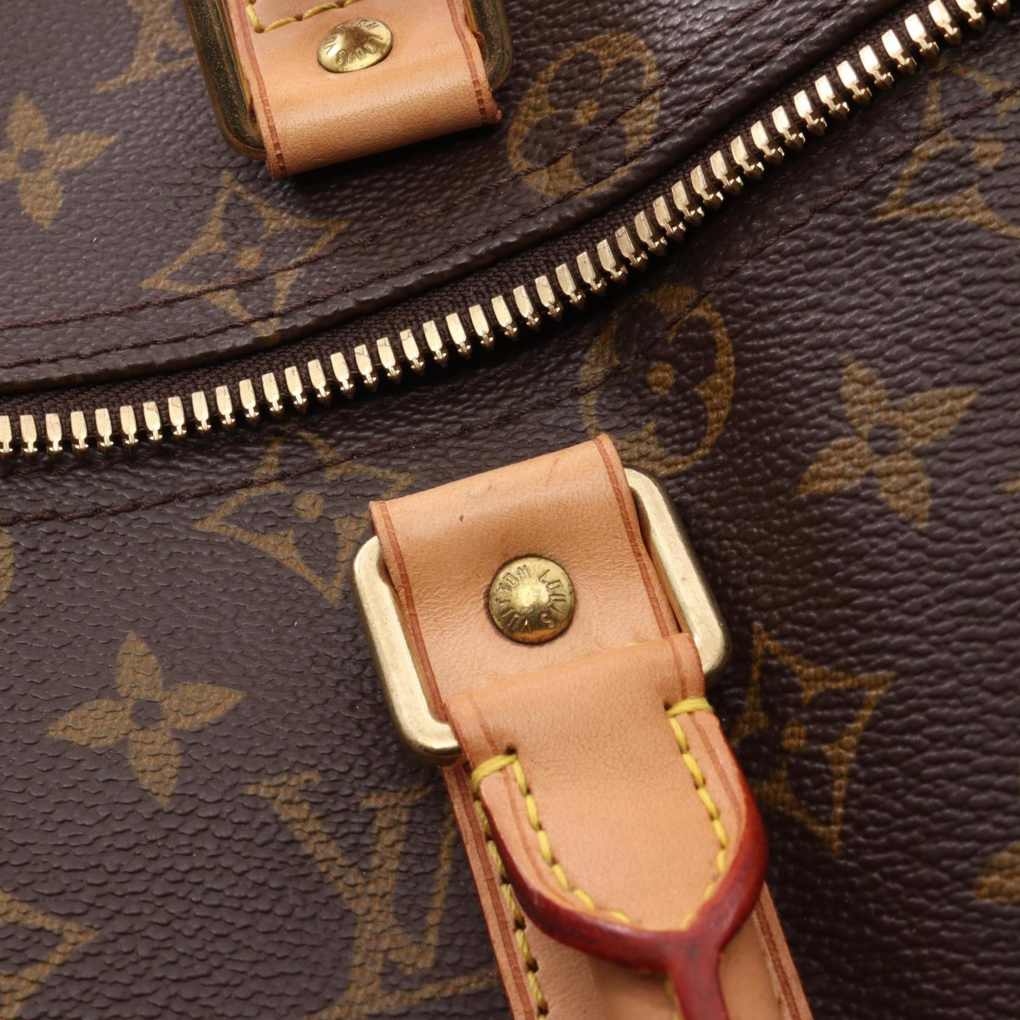 Louis Vuitton Brown Coated Canvas Leather Boston Bag
