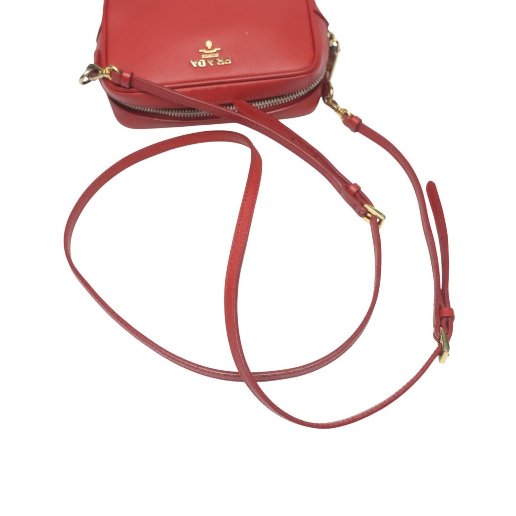 Prada Red Color Leather Shoulder Bag
