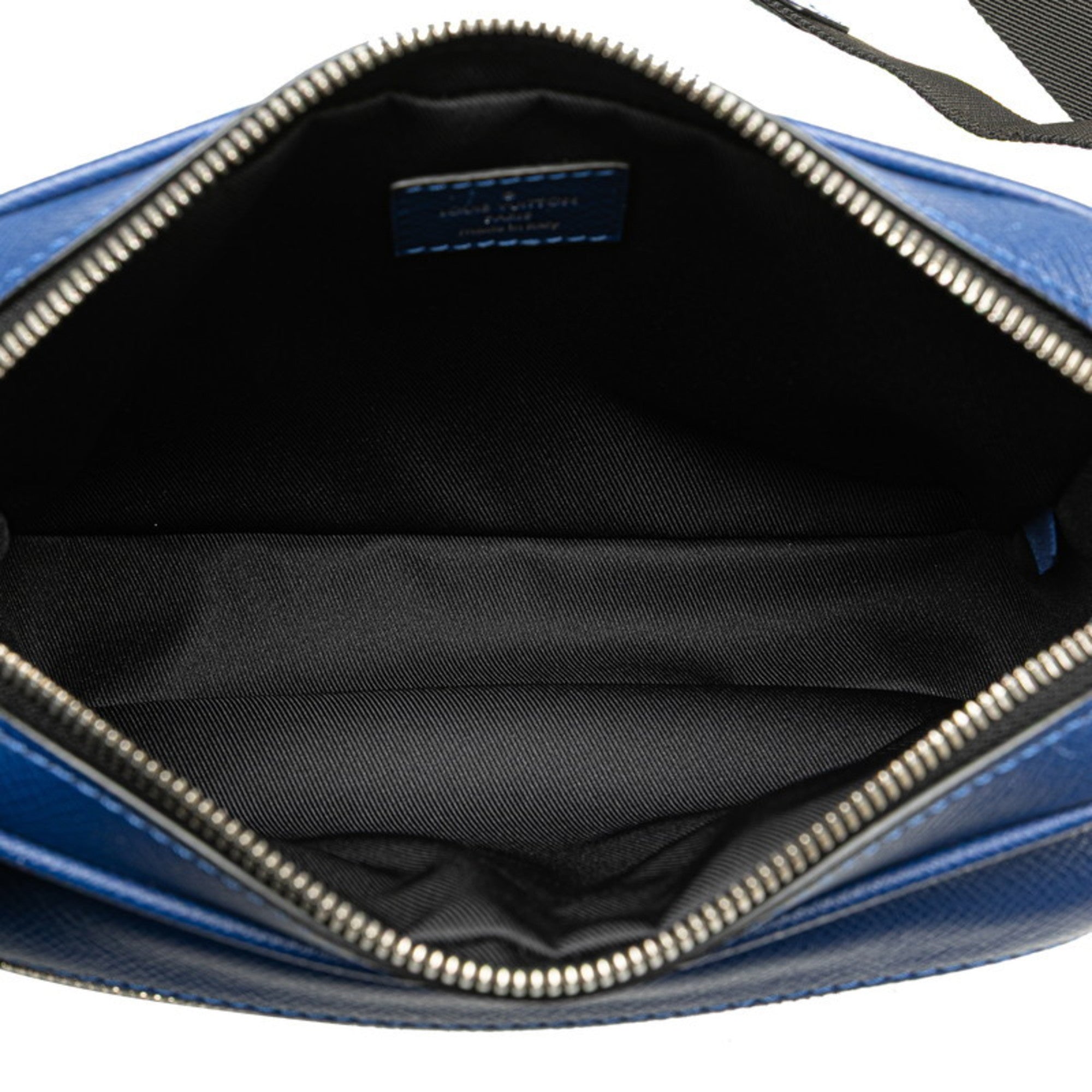 Louis Vuitton Black Blue Leather Sling Bag