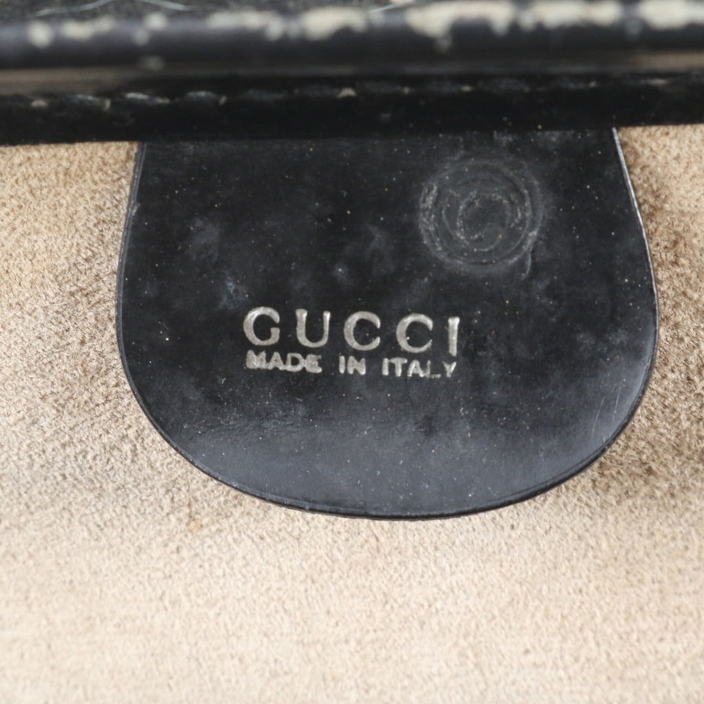 Gucci Black Leather Briefcase Handbag (Pre-Owned)