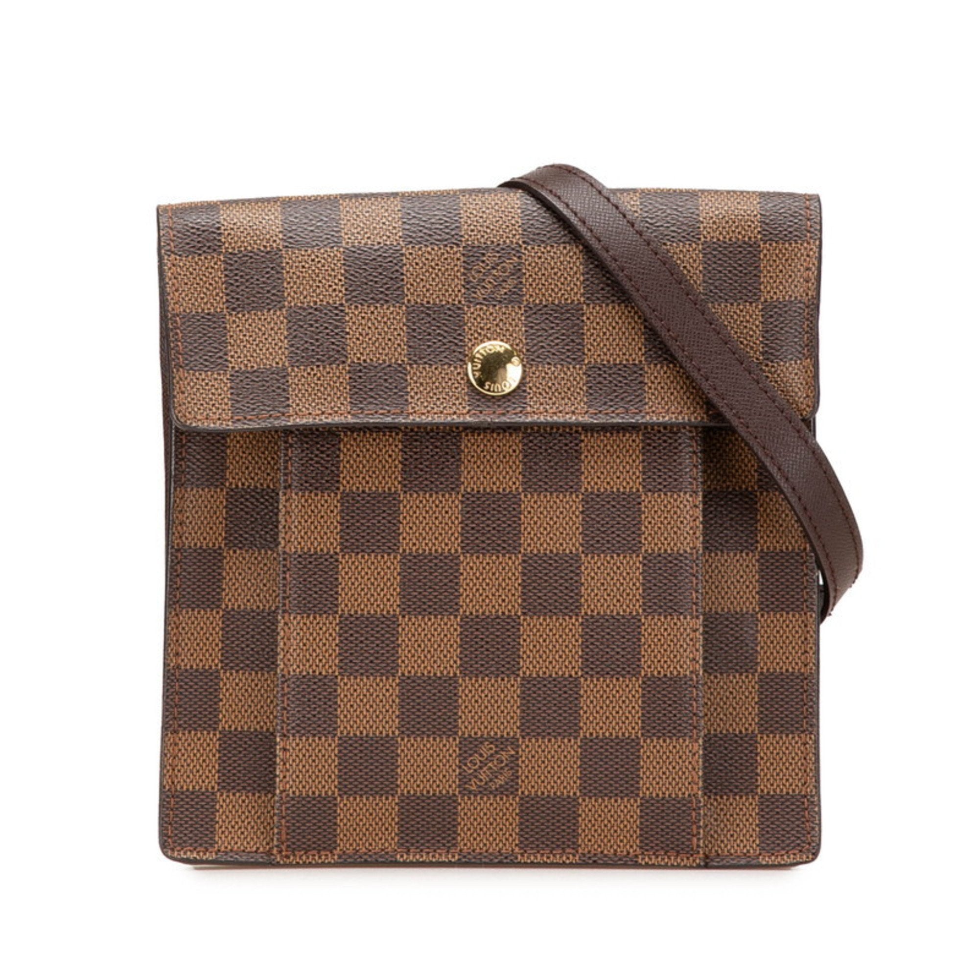 Louis Vuitton Brown Pvc Leather Pochette Shoulder Bag