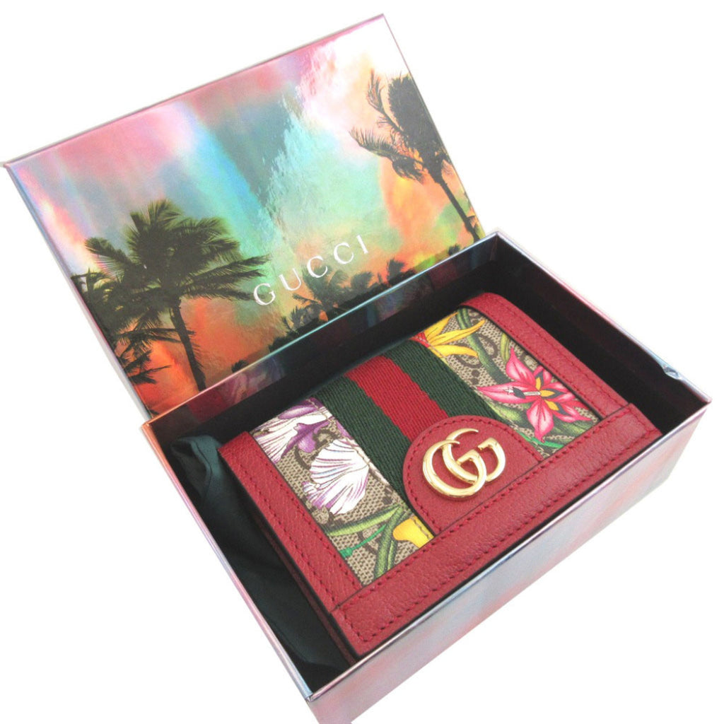 Gucci Red Color Pvc Leather Wallet (Bi-Fold) (Pre-Owned)