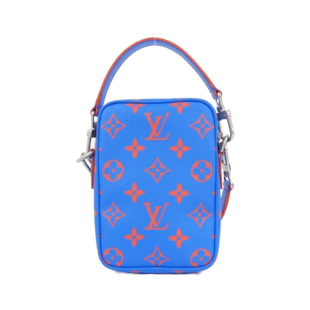 Louis Vuitton Monogram Blue Red Color Coated Canvas Handbag