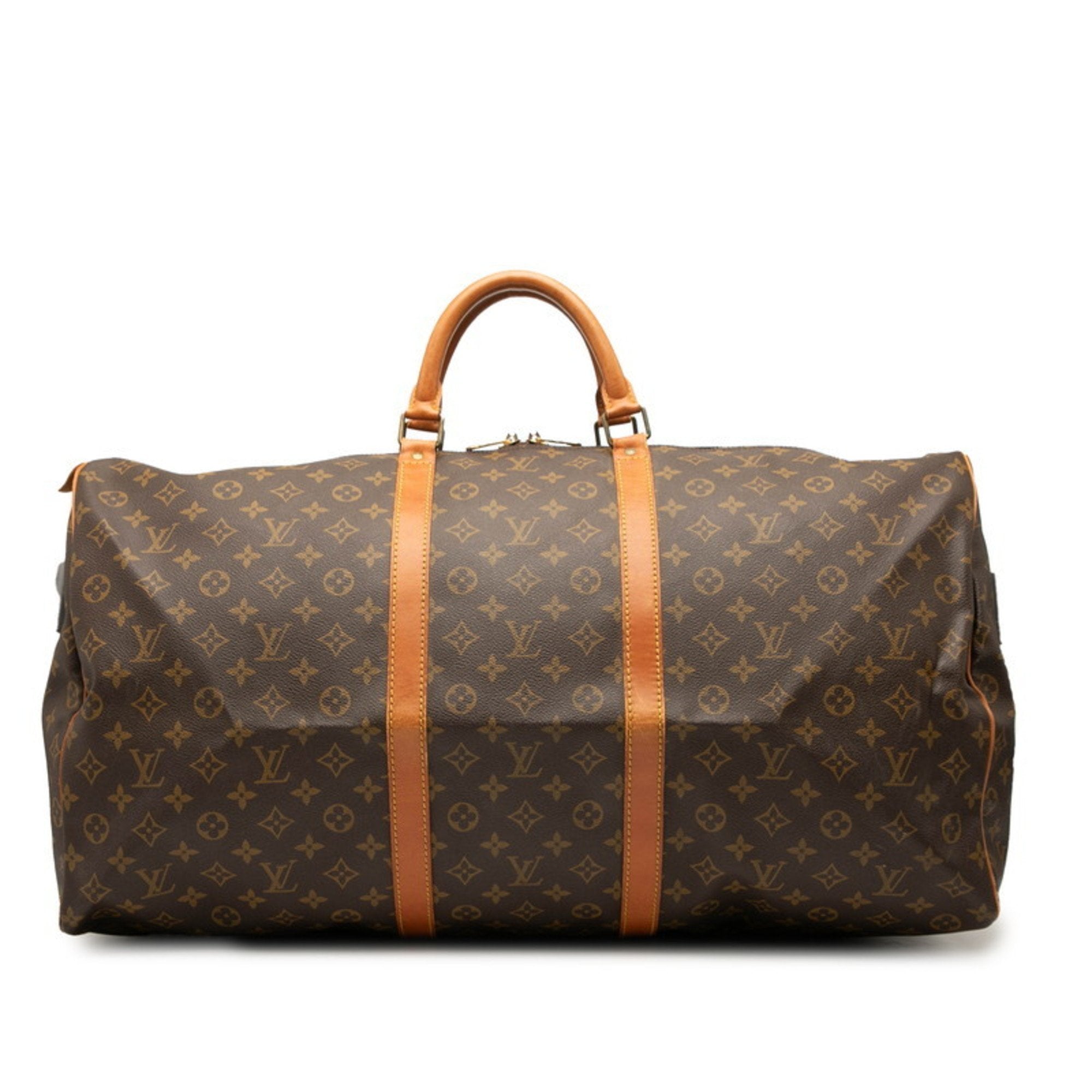 Louis Vuitton Brown Pvc Leather Boston Bag