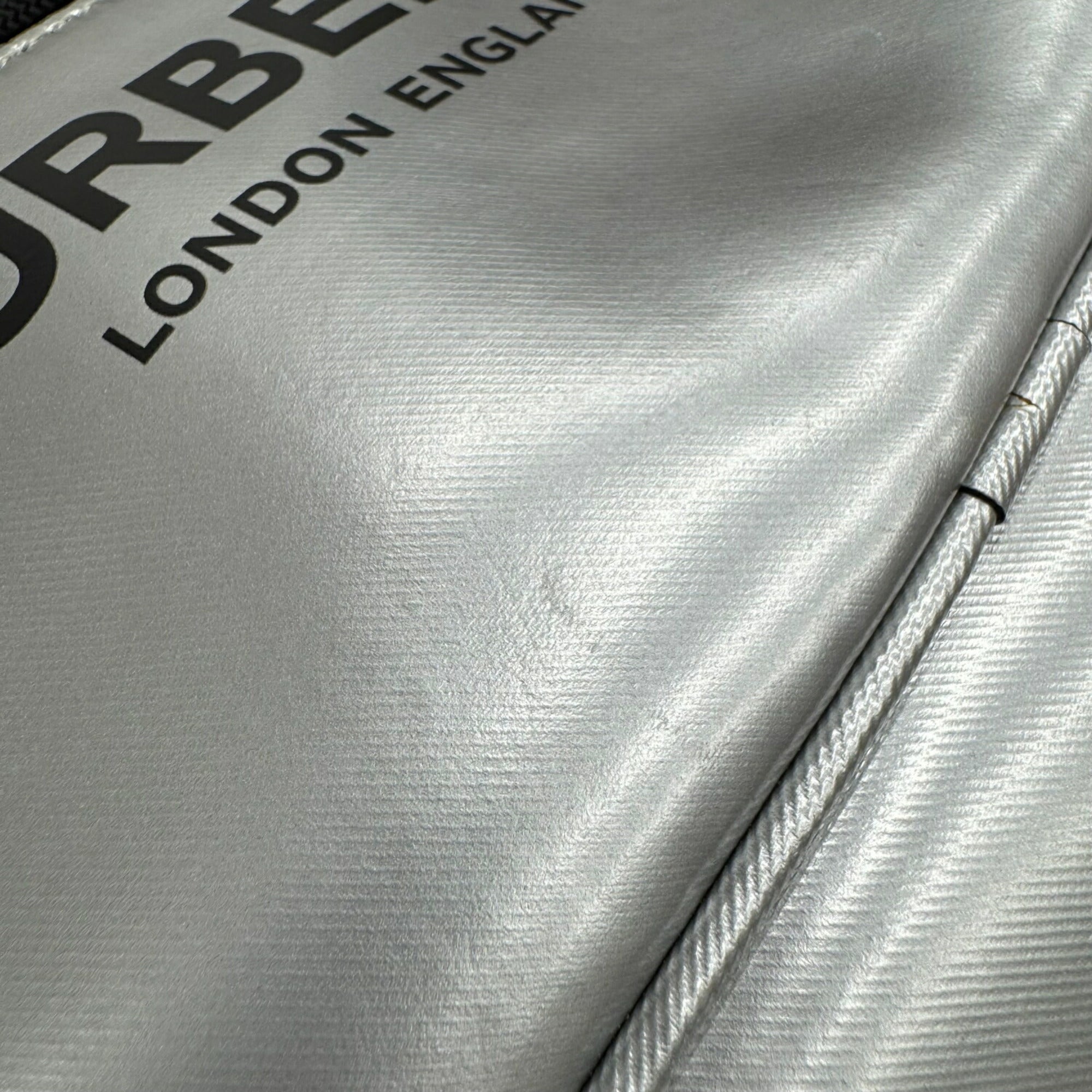 Burberry Metallic Silver Canvas Leather Shoulder Bag Sling Bag
