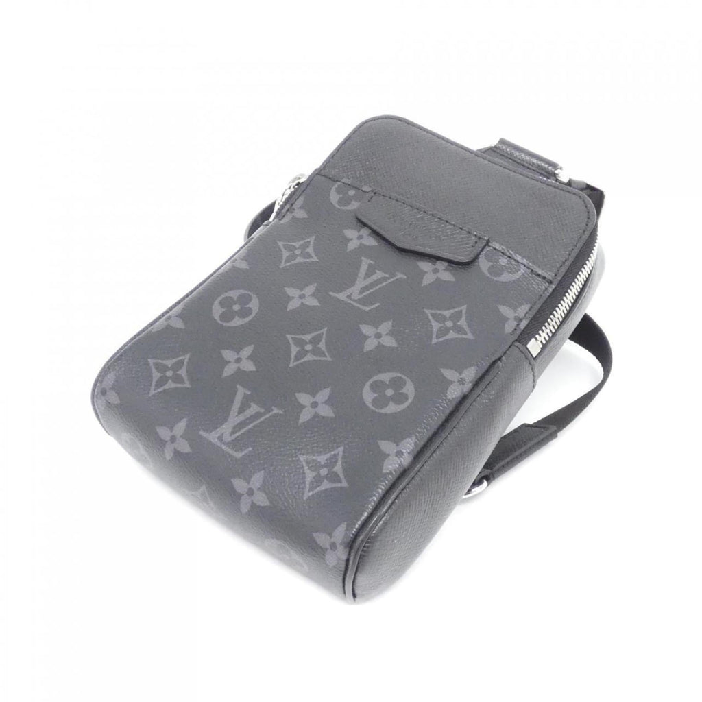 Louis Vuitton Taigarama Black Coated Canvas Leather Shoulder Bag