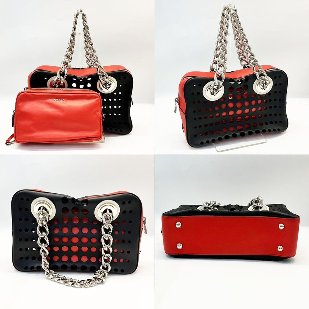 Prada Black Leather Shoulder Bag