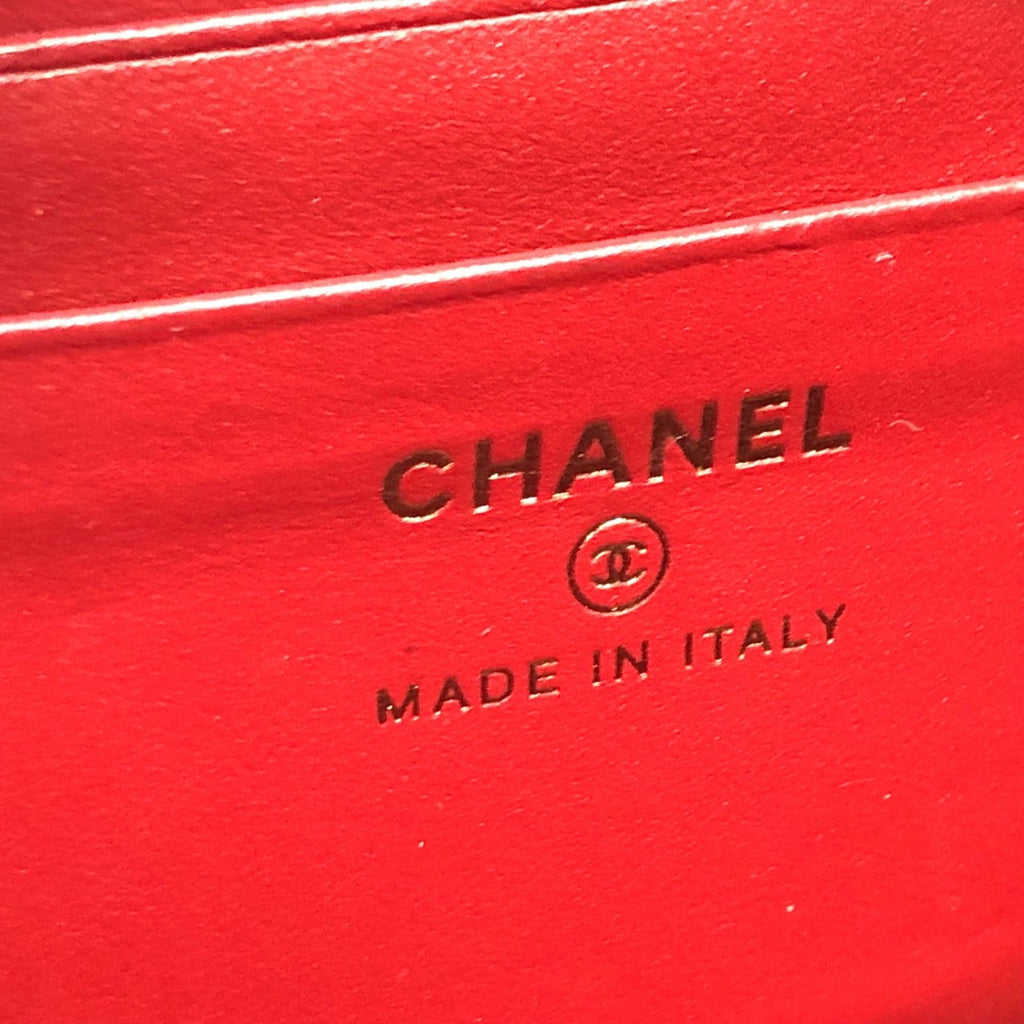 Chanel Red Leather Shoulder Bag