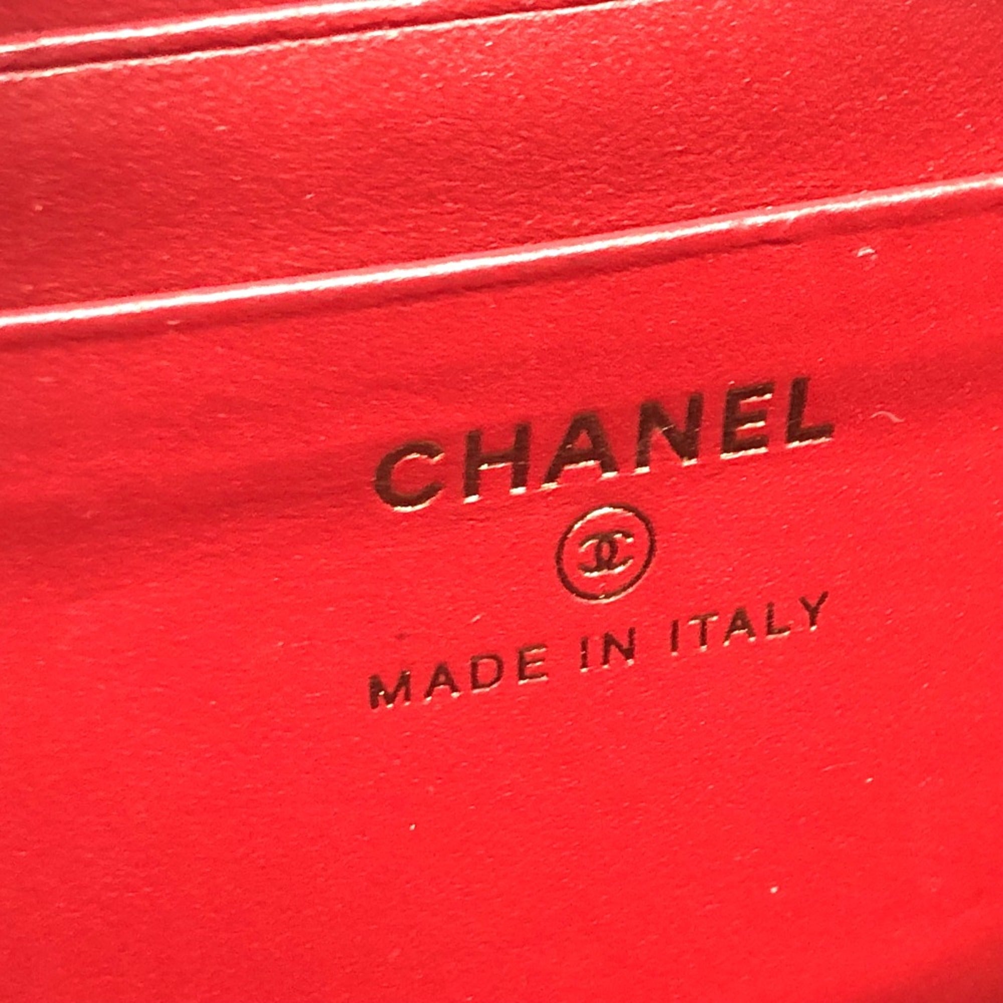 Chanel Red Leather Shoulder Bag