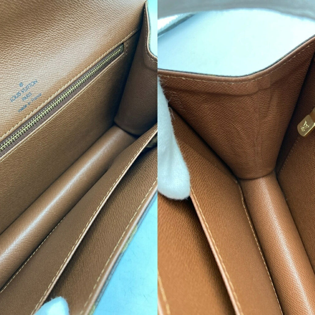 Louis Vuitton Brown Pvc Leather Clutch Bag Pochette