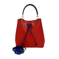 Louis Vuitton Blue Red Color Leather Handbag Shoulder Bag