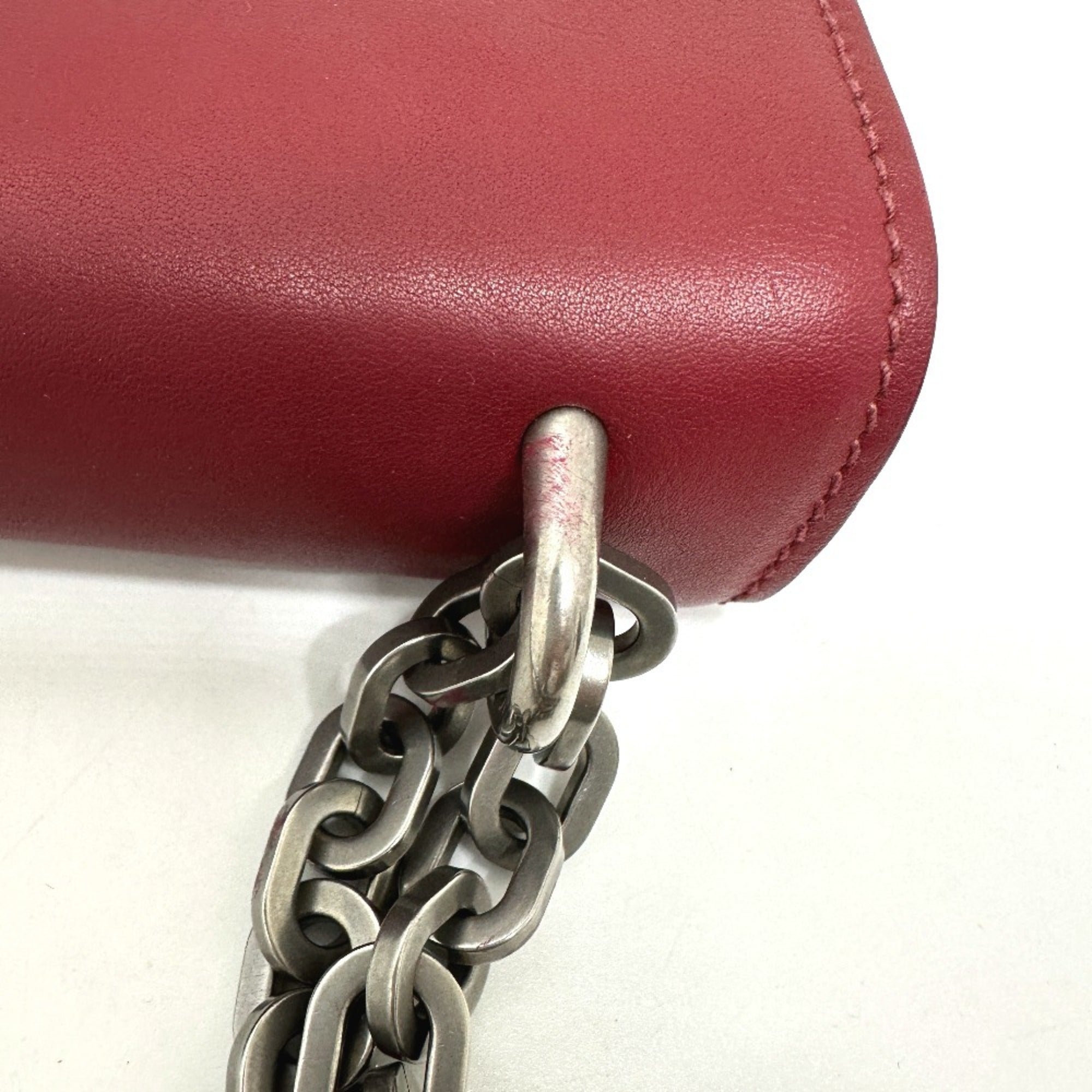 Prada Red Color Leather Shoulder Bag