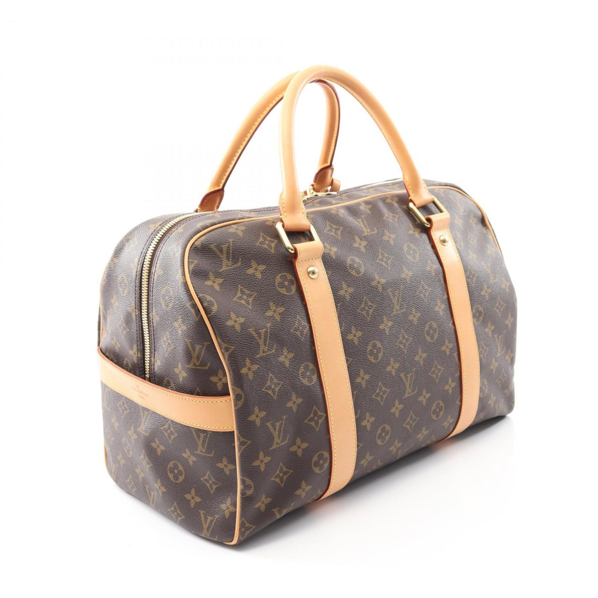 Louis Vuitton Brown Coated Canvas Leather Boston Bag