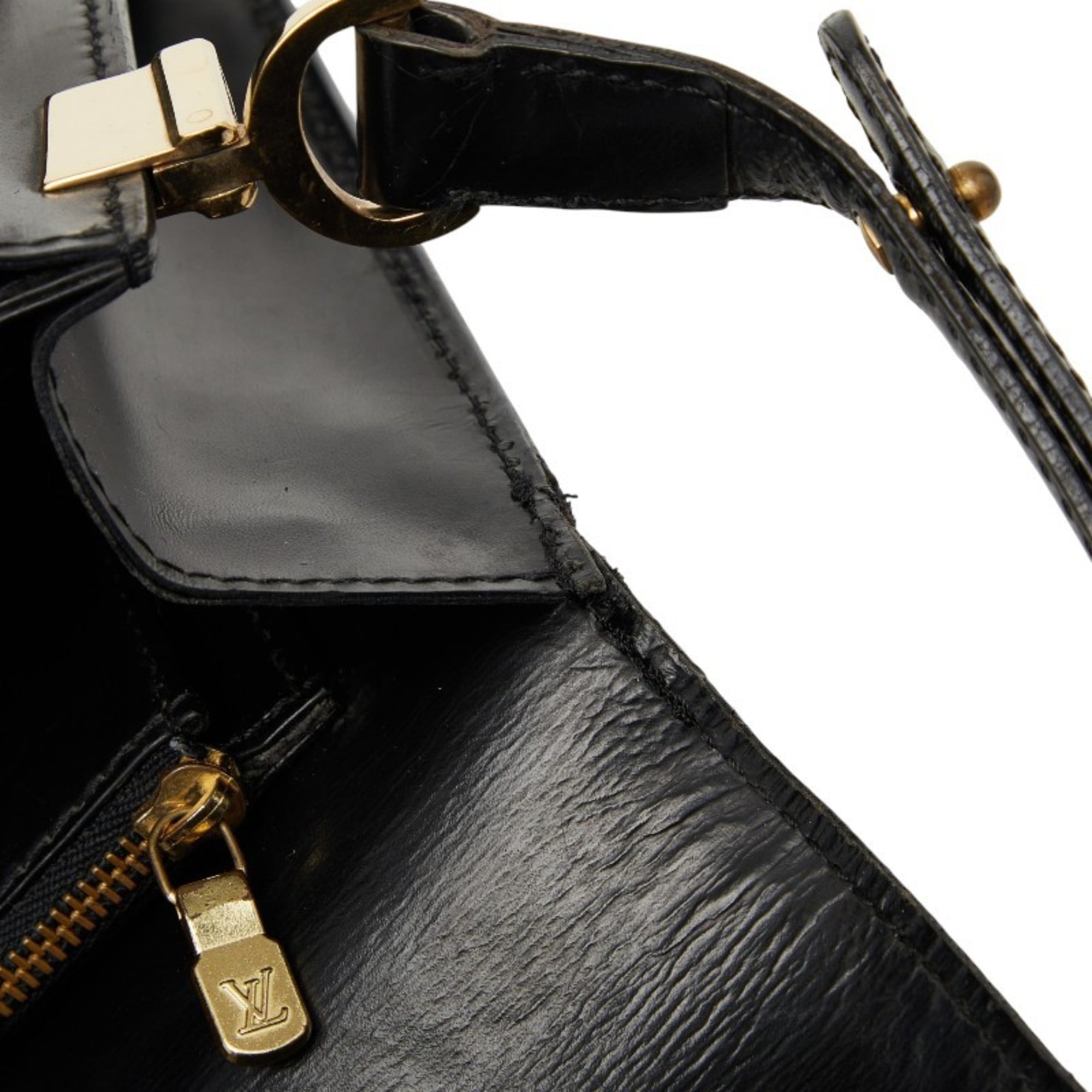 Louis Vuitton Black Noir Cuir Ombre Leather Shoulder Bag