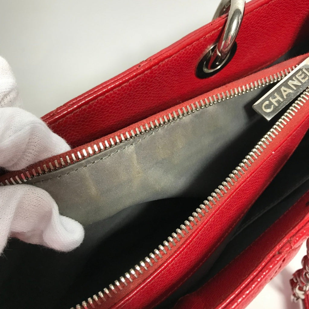 Chanel Red Leather Tote Bag