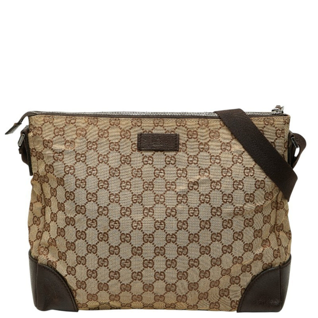 Gucci Beige Brown Pvc Leather Shoulder Bag (Pre-Owned)