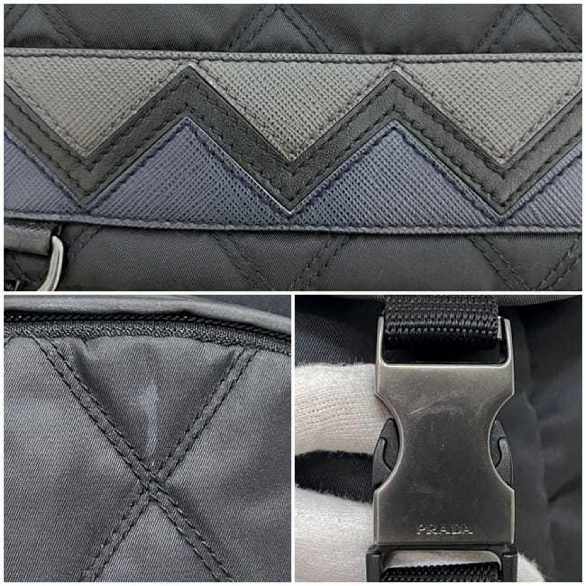 Prada Black Nero Nylon Leather Backpack
