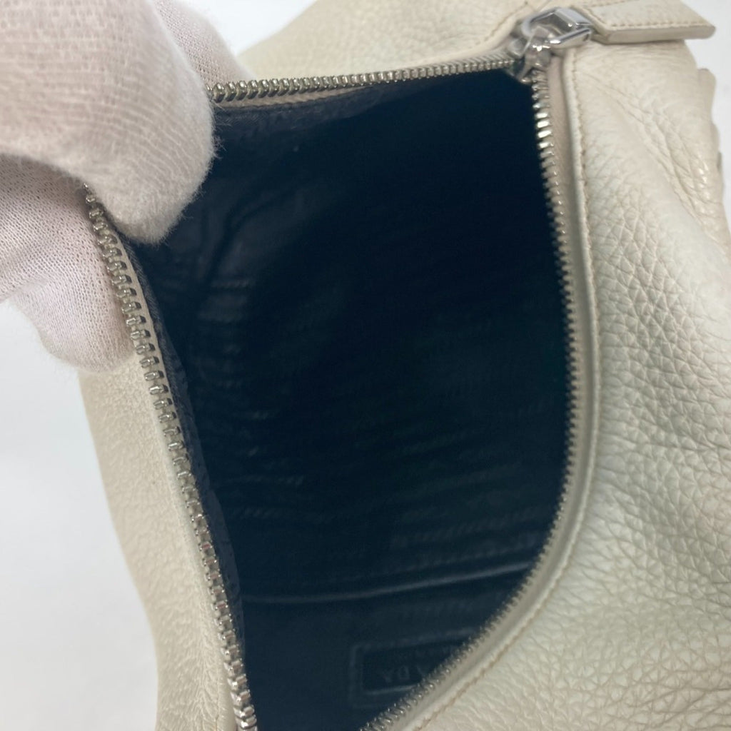 Prada Off-White White Leather Shoulder Bag Sling Bag