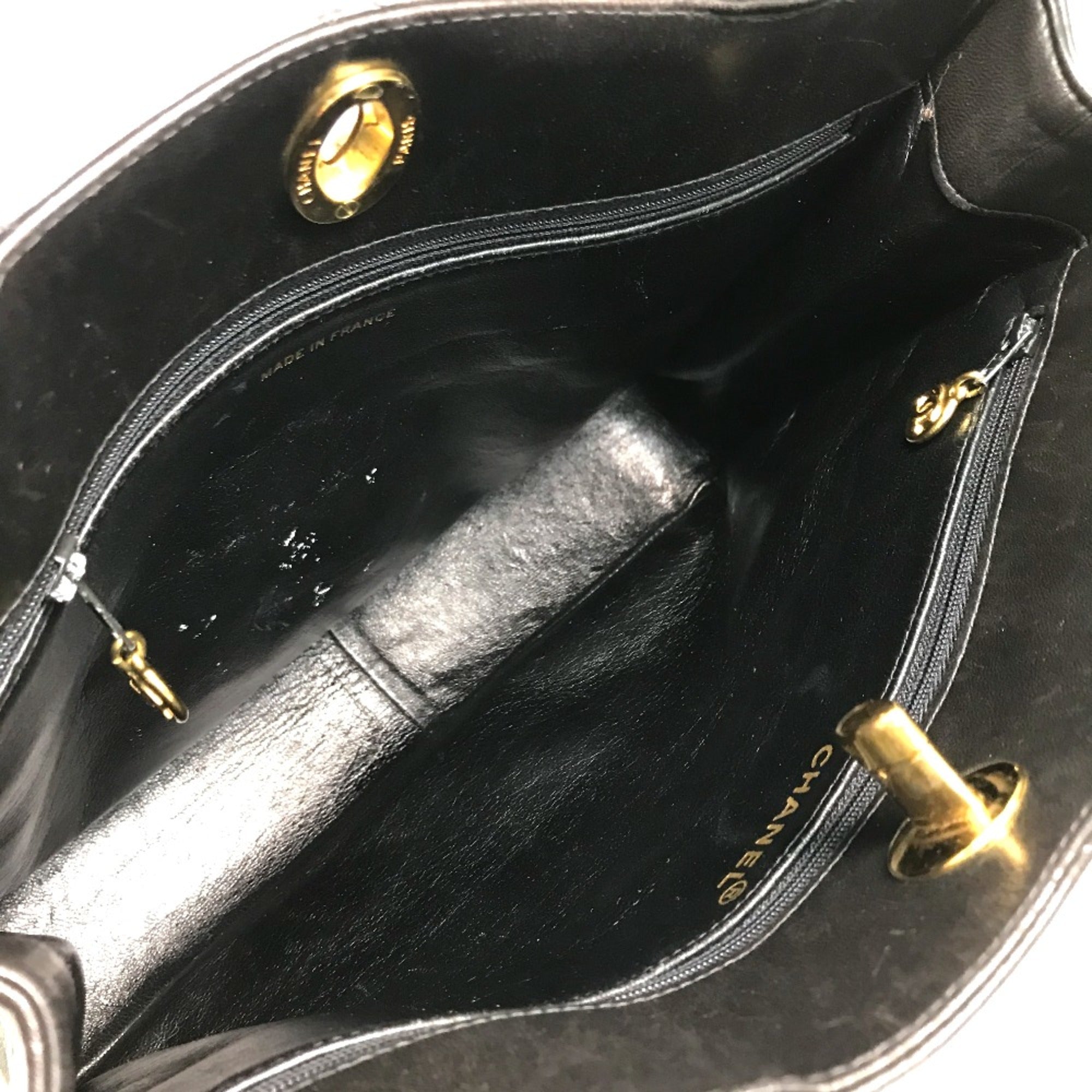 Chanel Black Leather Tote Bag