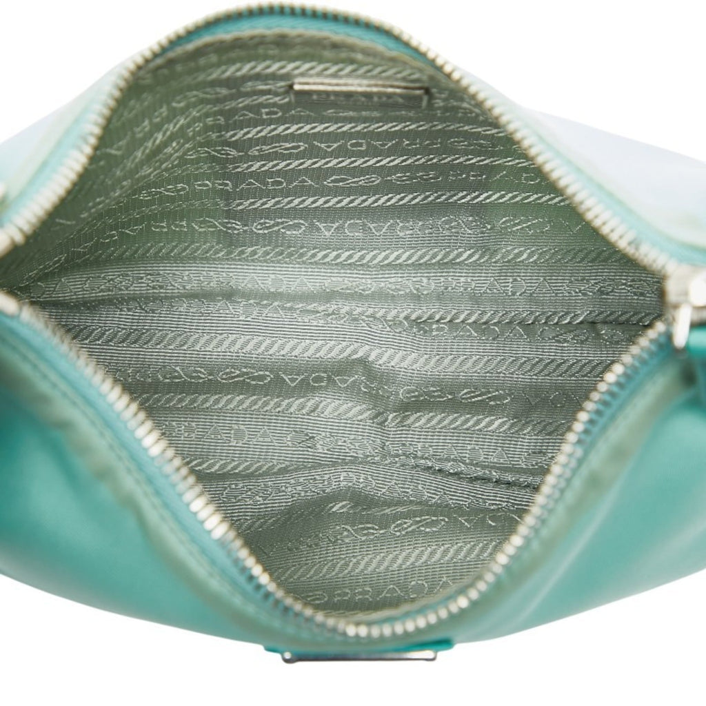 Prada Light Green Nylon Leather Handbag Shoulder Bag