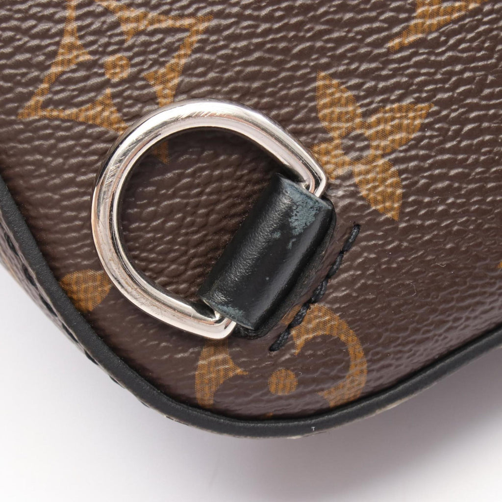 Louis Vuitton Black Brown Coated Canvas Leather Fanny Pack Sling Bag