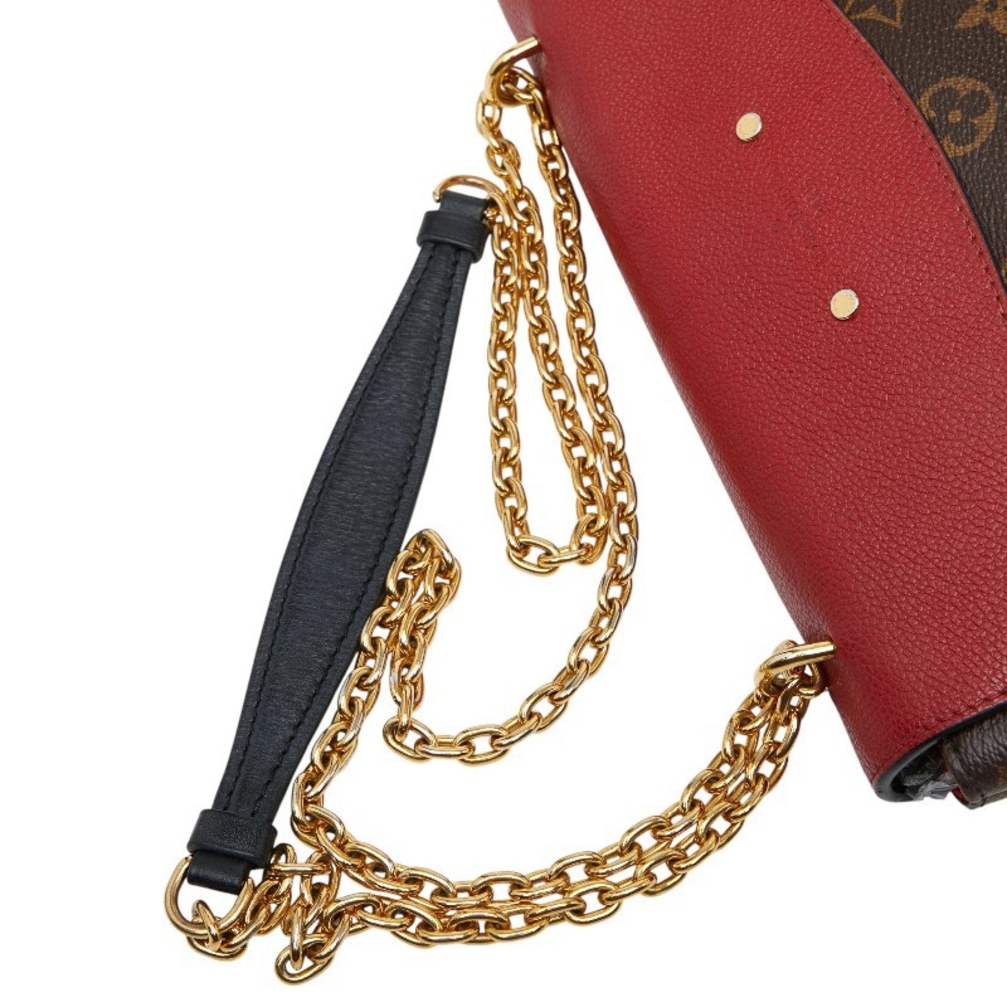 Louis Vuitton Brown Cerise Red Color Pvc Leather Shoulder Bag
