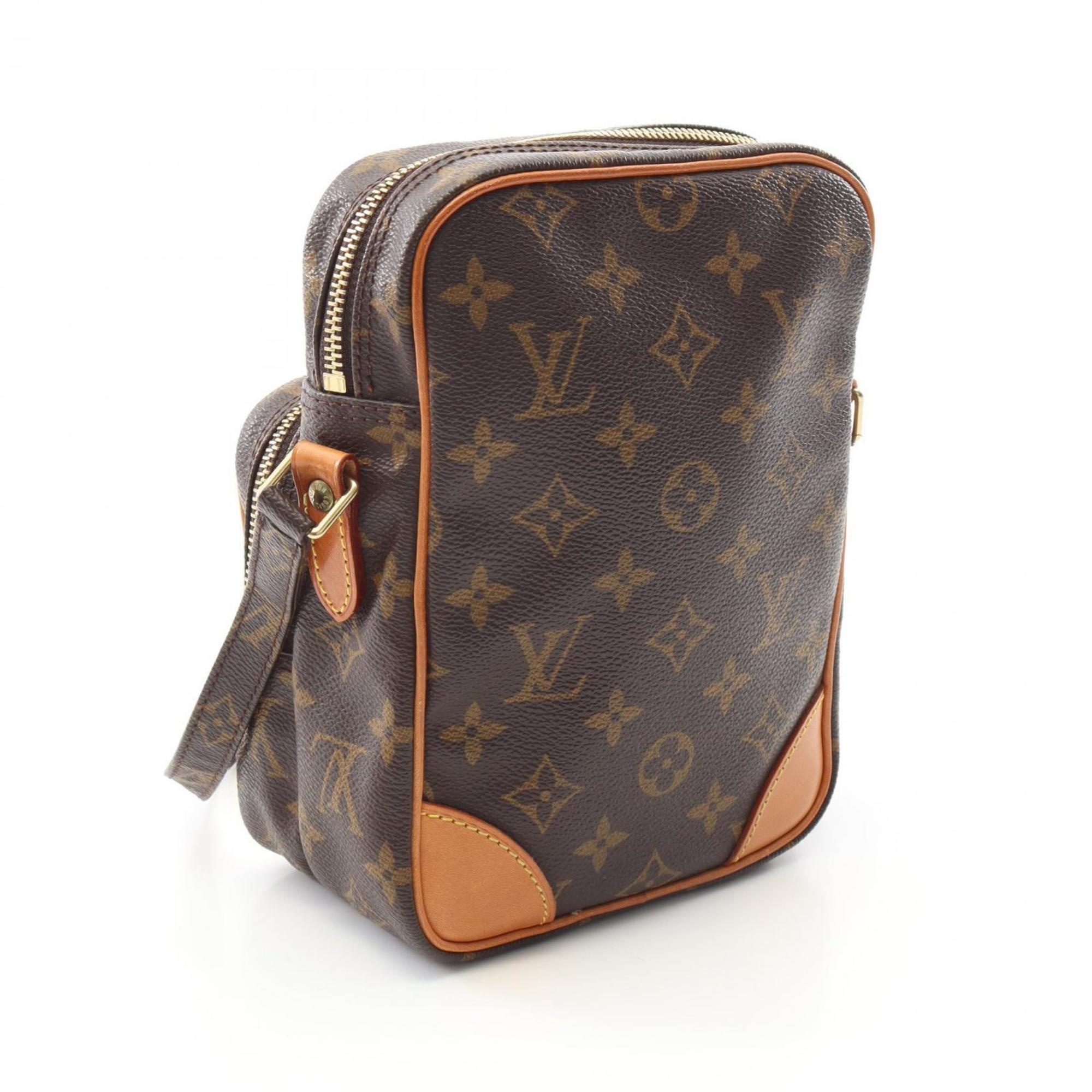 Louis Vuitton Brown Coated Canvas Leather Shoulder Bag