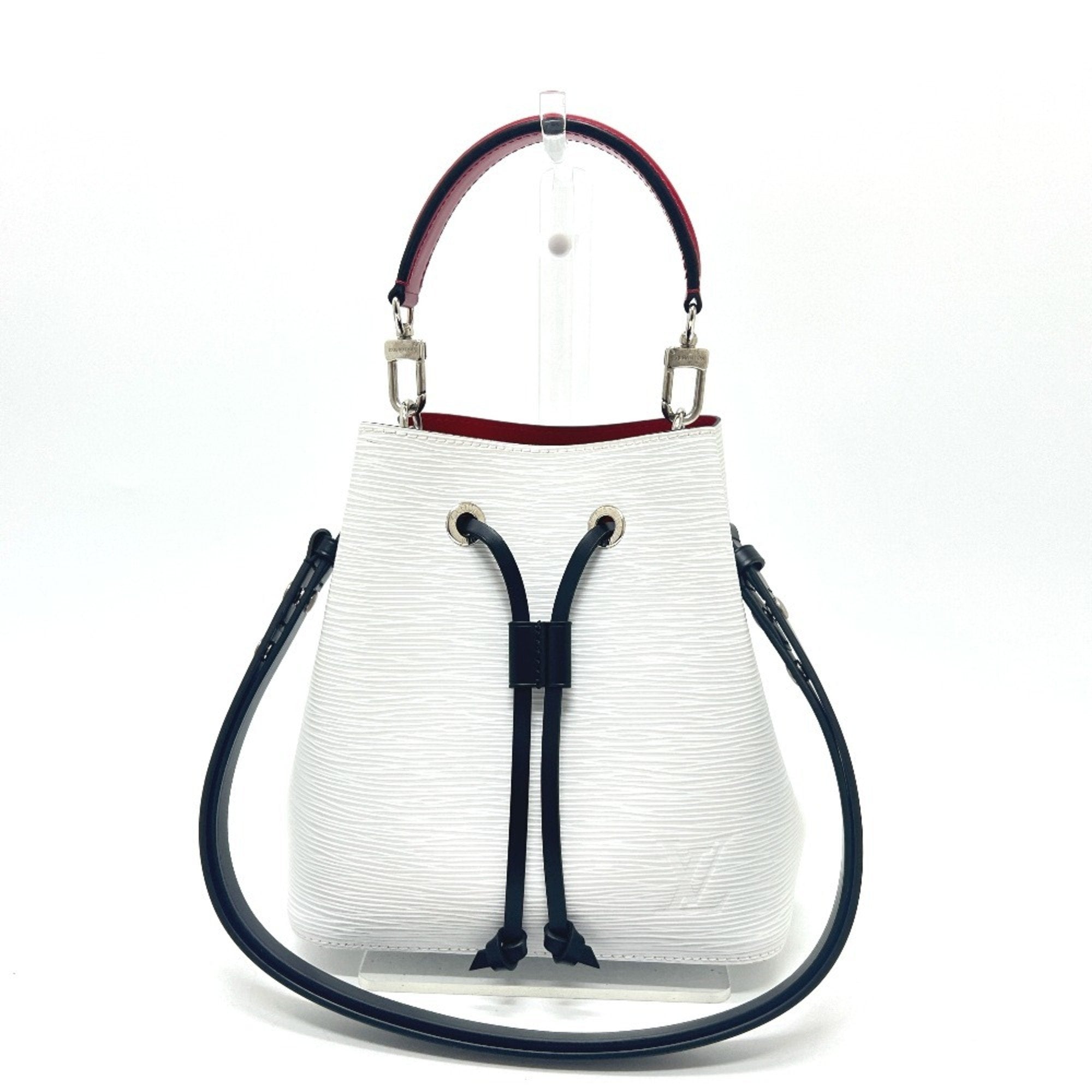 Louis Vuitton Black Red Color Tricolor White Epi Leather Shoulder Bag