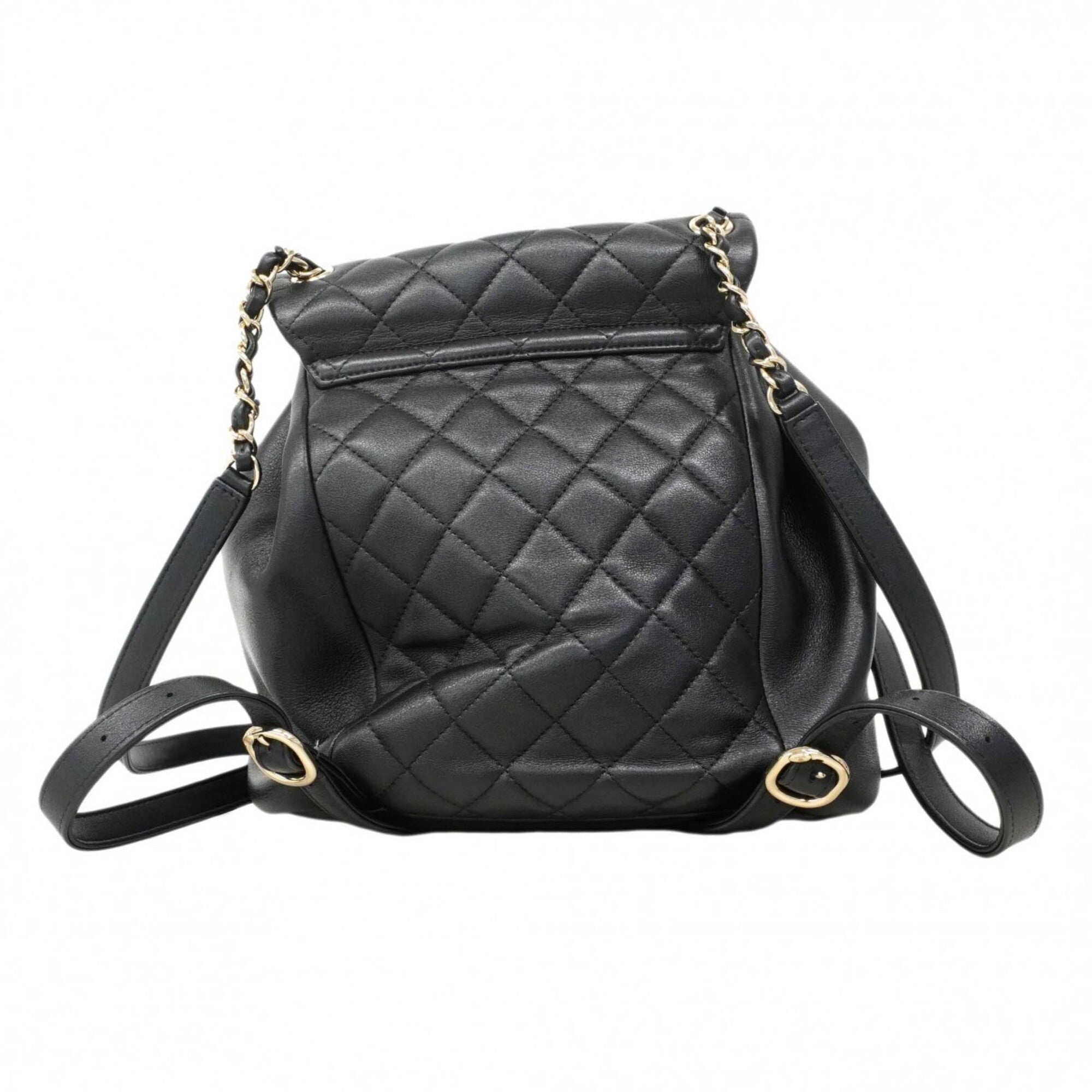 Chanel Black Leather Backpack