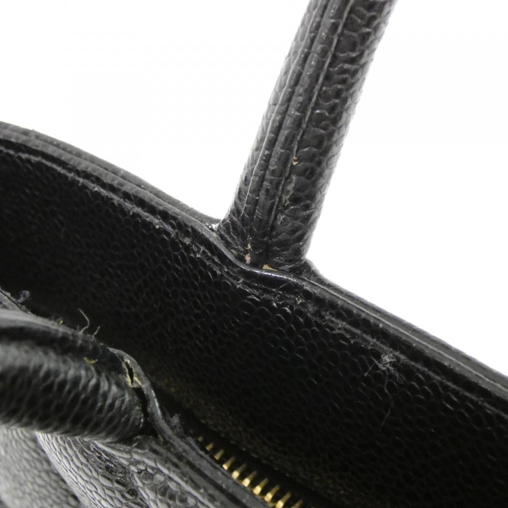 Chanel Black Grained Calfskin Handbag