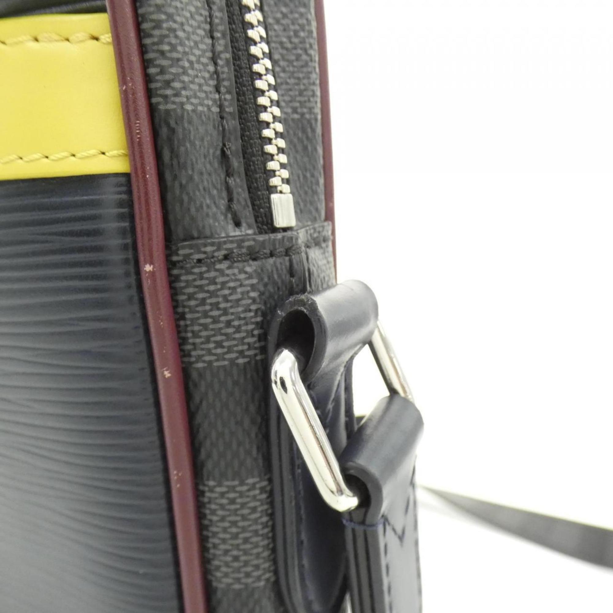 Louis Vuitton Graphite Coated Canvas Leather Shoulder Bag