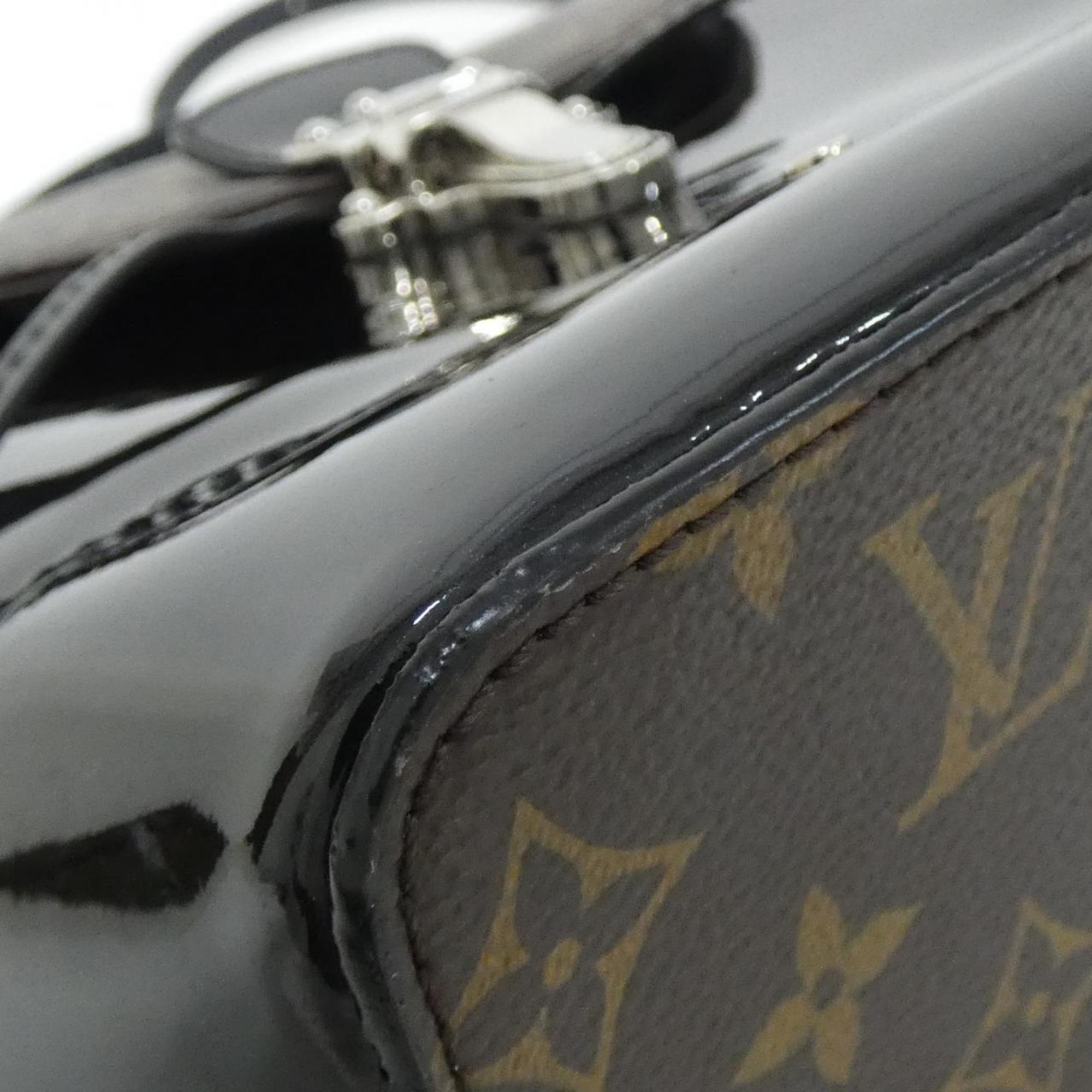 Louis Vuitton Monogram Vernis Black Coated Canvas Leather Backpack