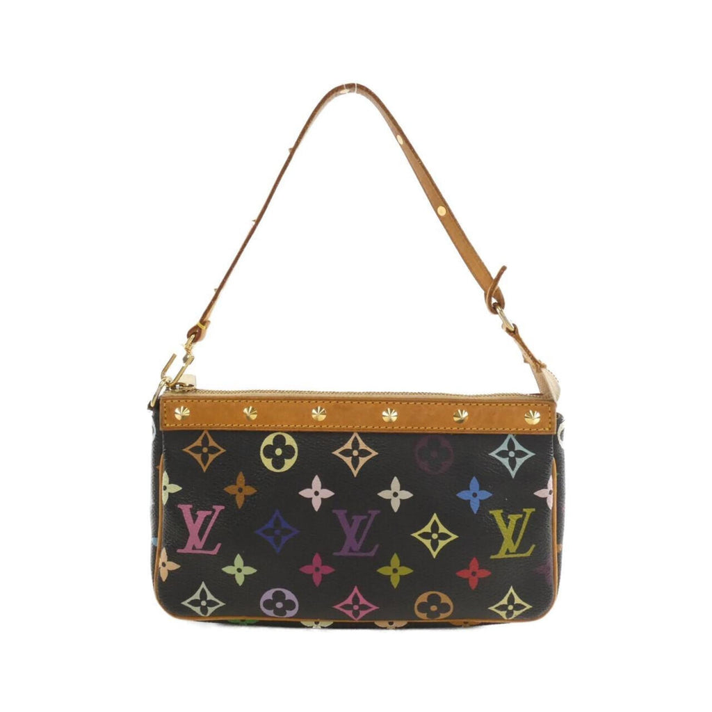 Louis Vuitton Black Multi-Color Coated Canvas Pochette Pouch