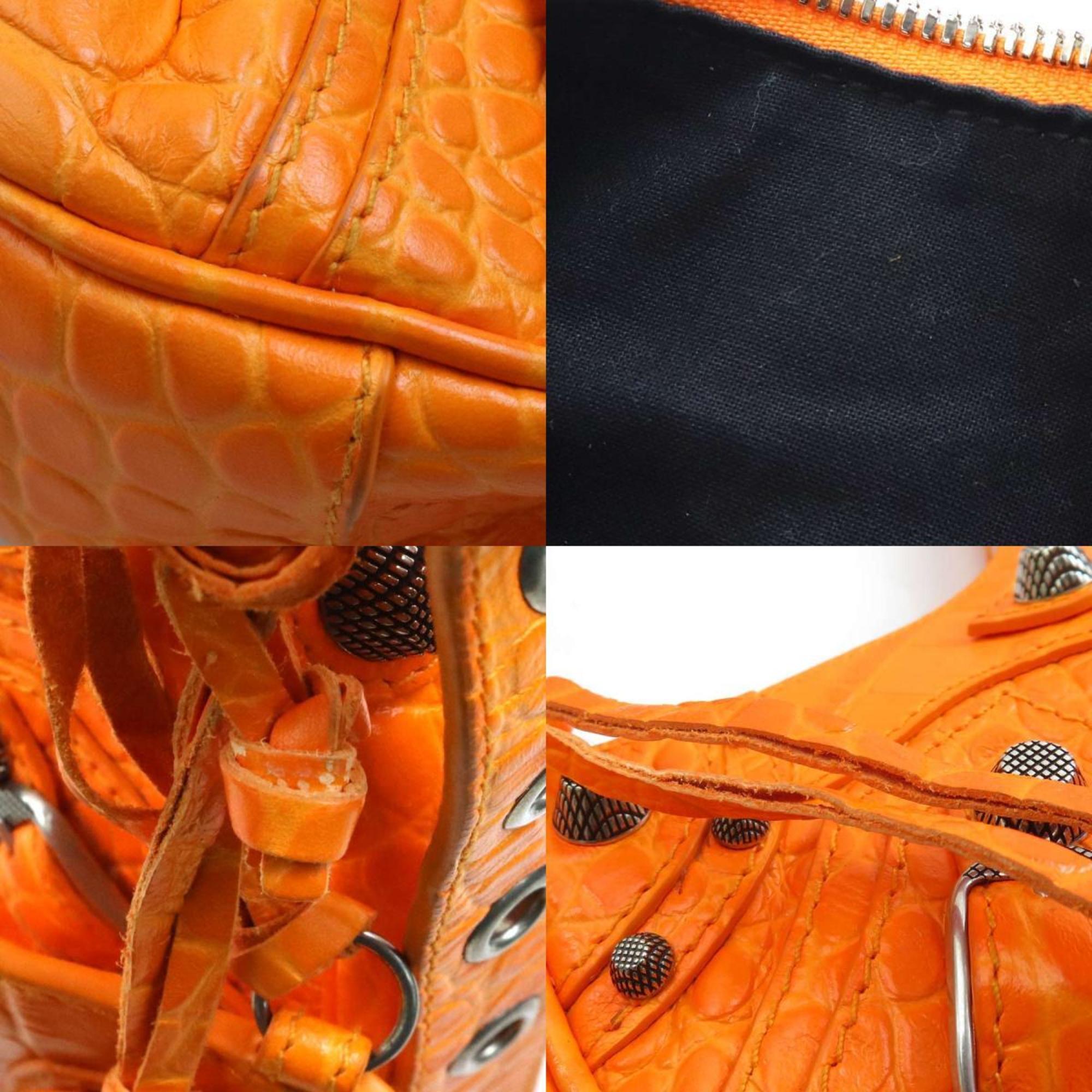 Balenciaga Orange Leather Pouch Shoulder