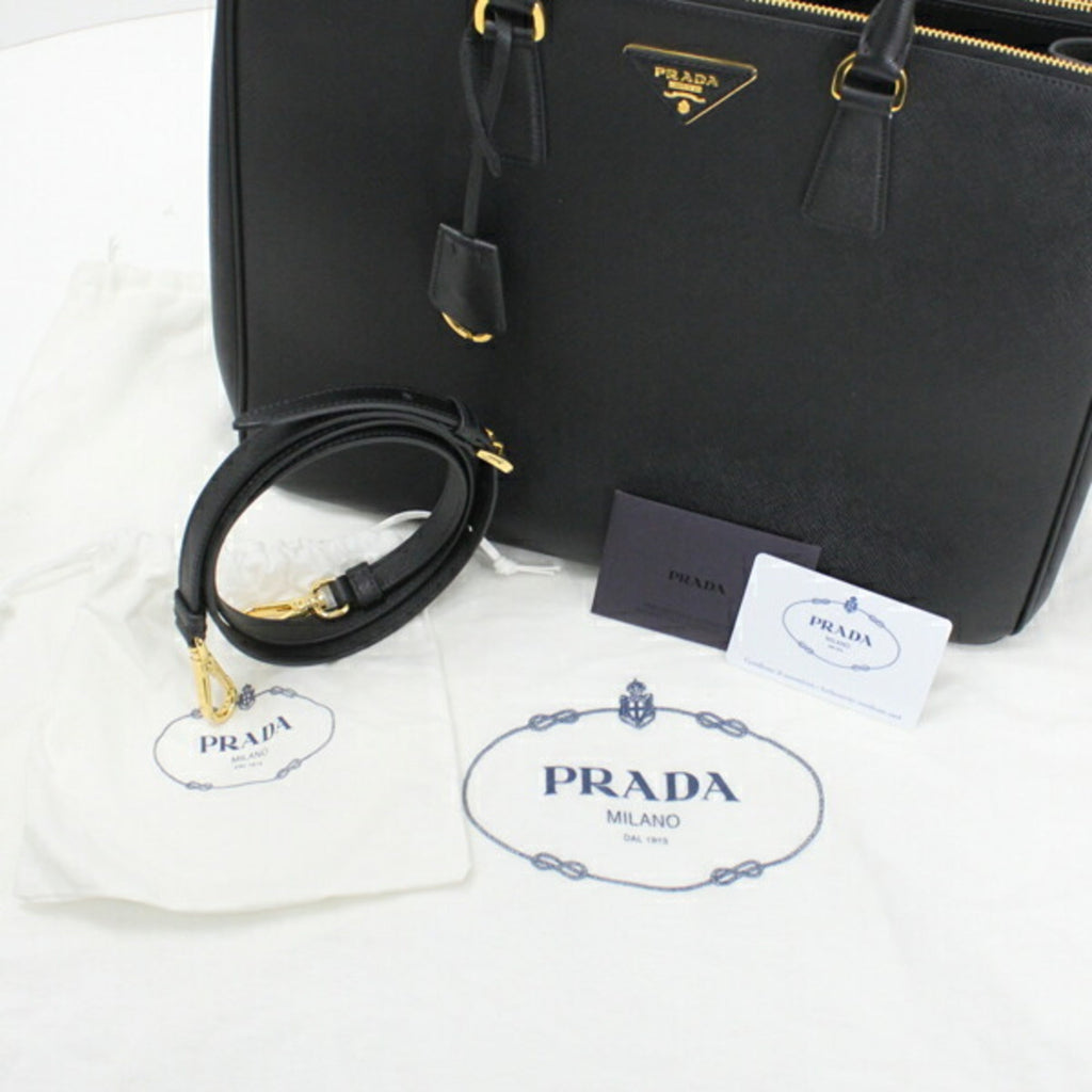 Prada Black Nero Saffiano Lux Handbag Shoulder Bag Tote Bag