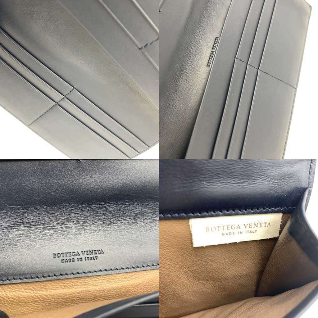 Bottega Veneta Intrecciato Navy Leather Bill Wallet (Bi-Fold)