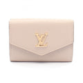 Louis Vuitton Beige Grayish Leather Wallet (Tri-Fold)