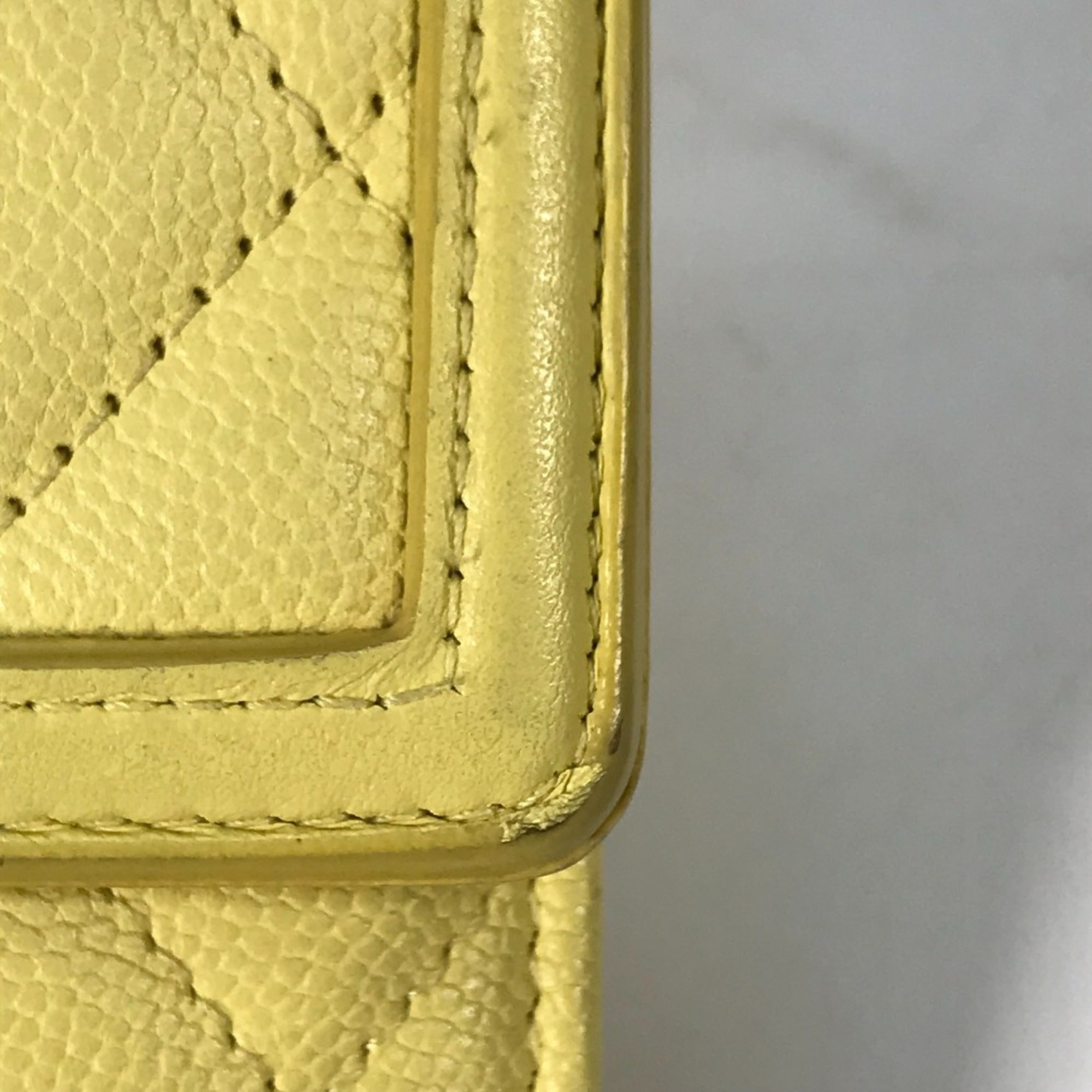 Chanel Yellow Leather Long Wallet (Bi-Fold)
