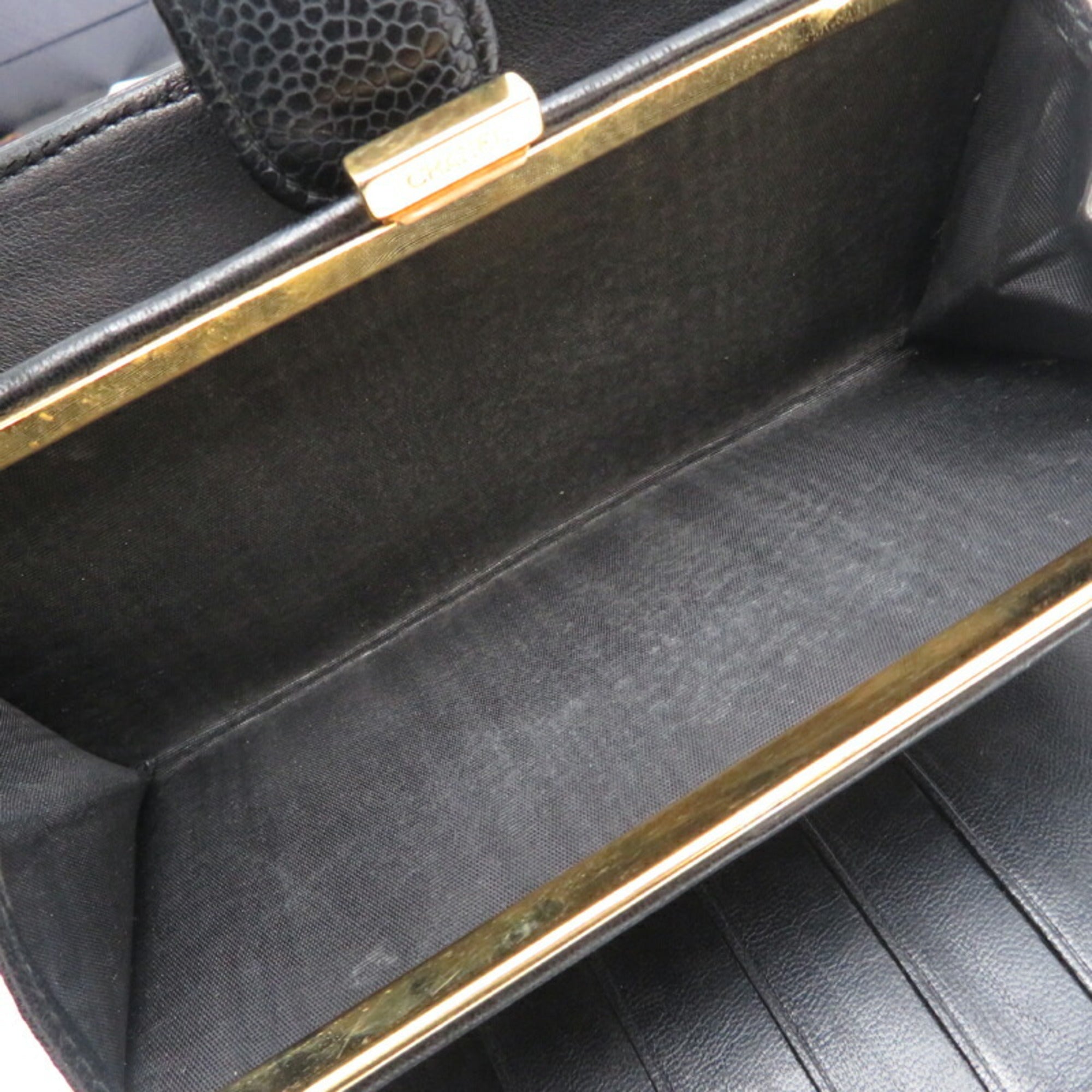 Chanel Black Grained Calfskin Long Wallet (Bi-Fold)