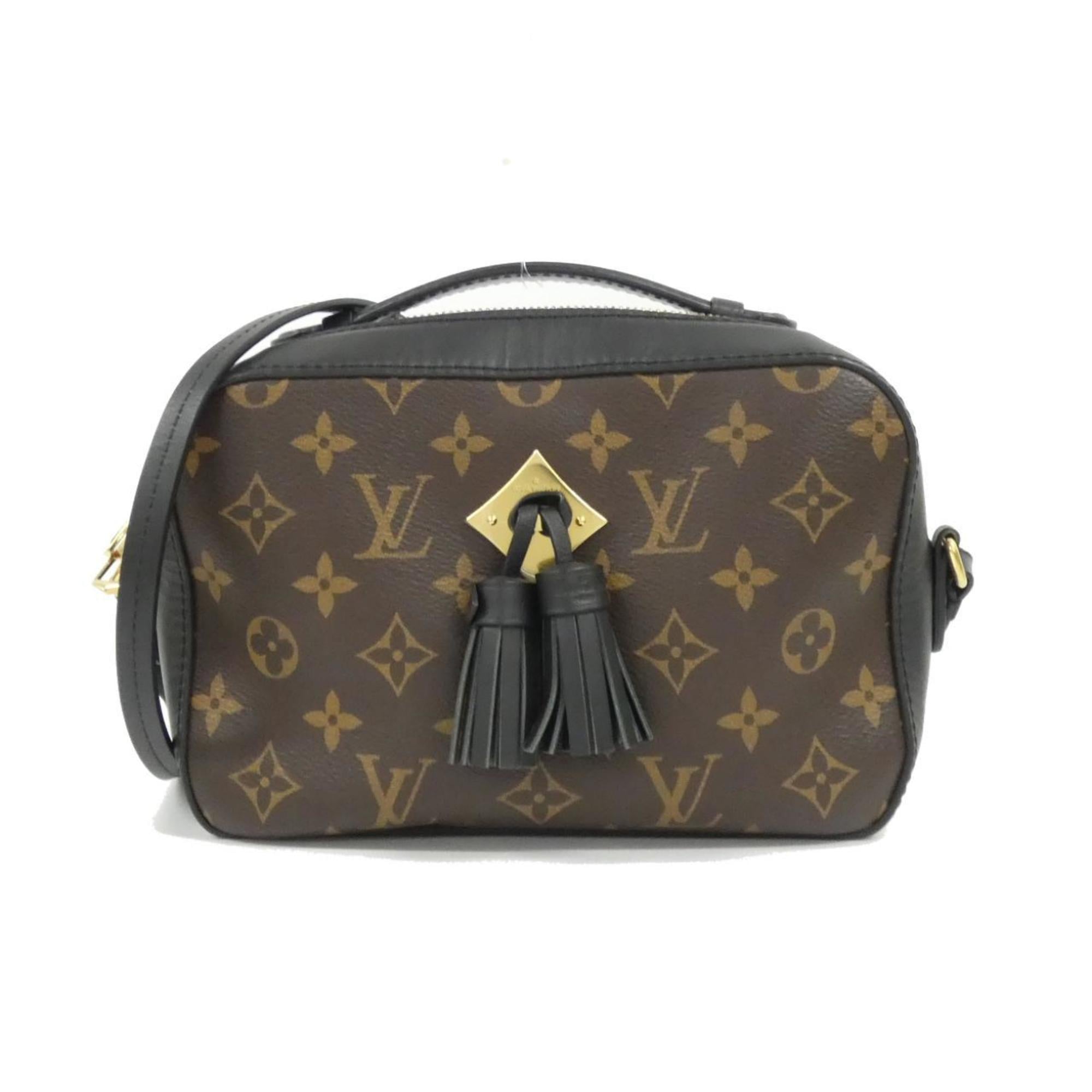 Louis Vuitton Black Marron Coated Canvas Leather Shoulder Bag