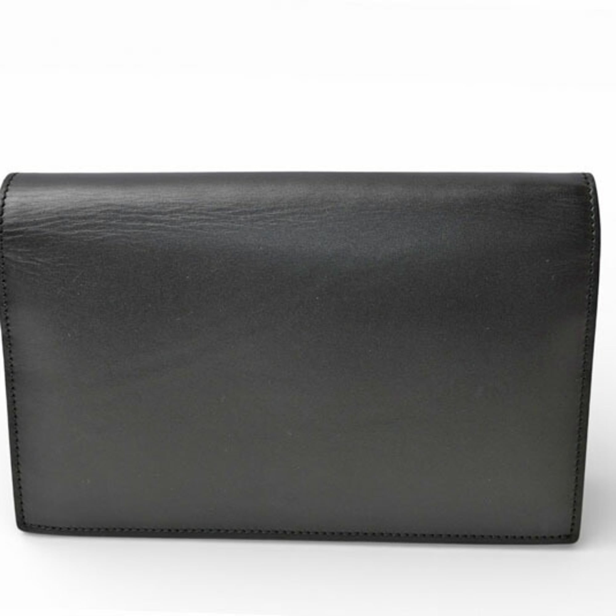 Gucci Black Leather Clutch Bag Shoulder Bag (Pre-Owned)