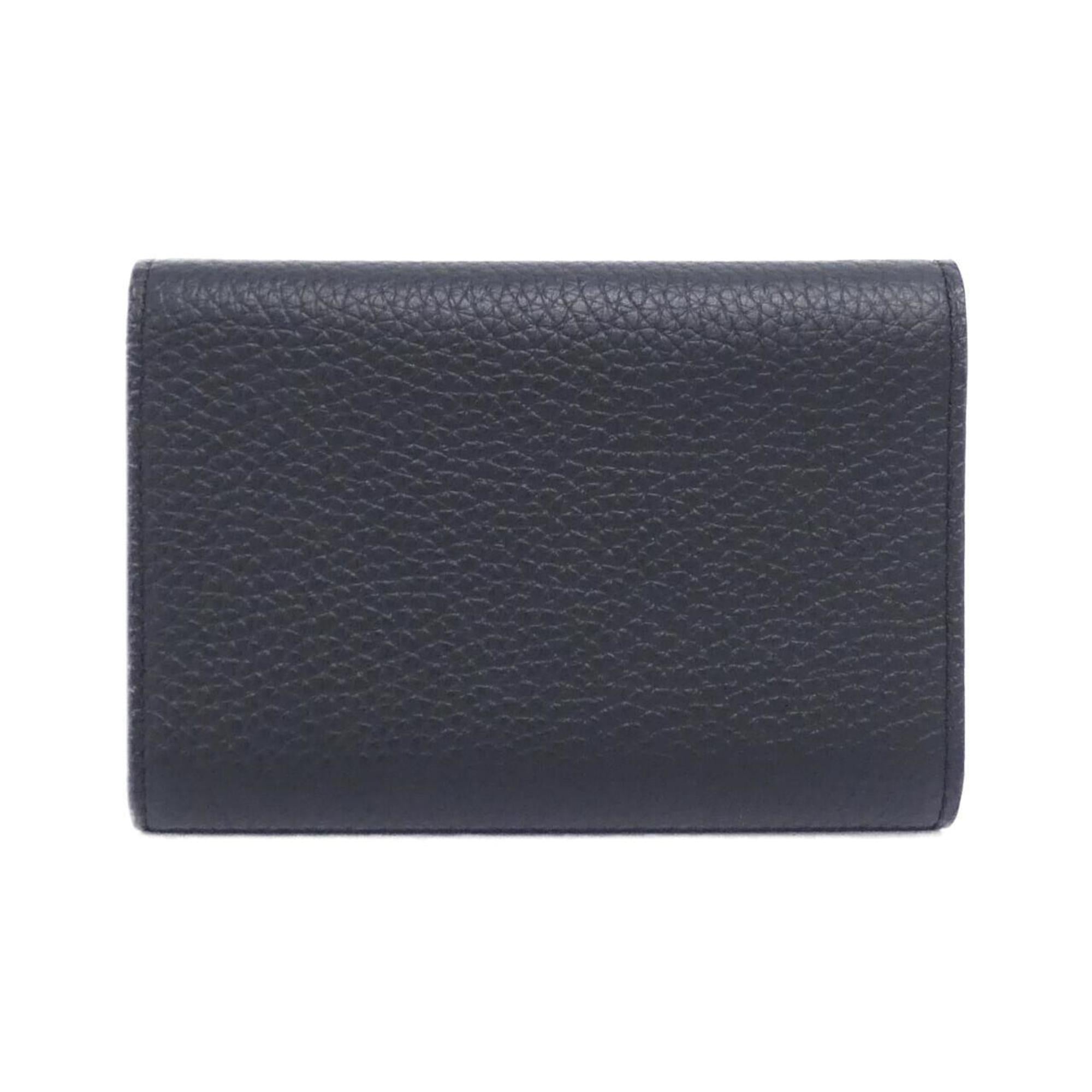 Louis Vuitton Black Leather Wallet (Tri-Fold)