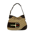 Gucci Brown Green Red Color Canvas Leather Shoulder Bag (Pre-Owned)